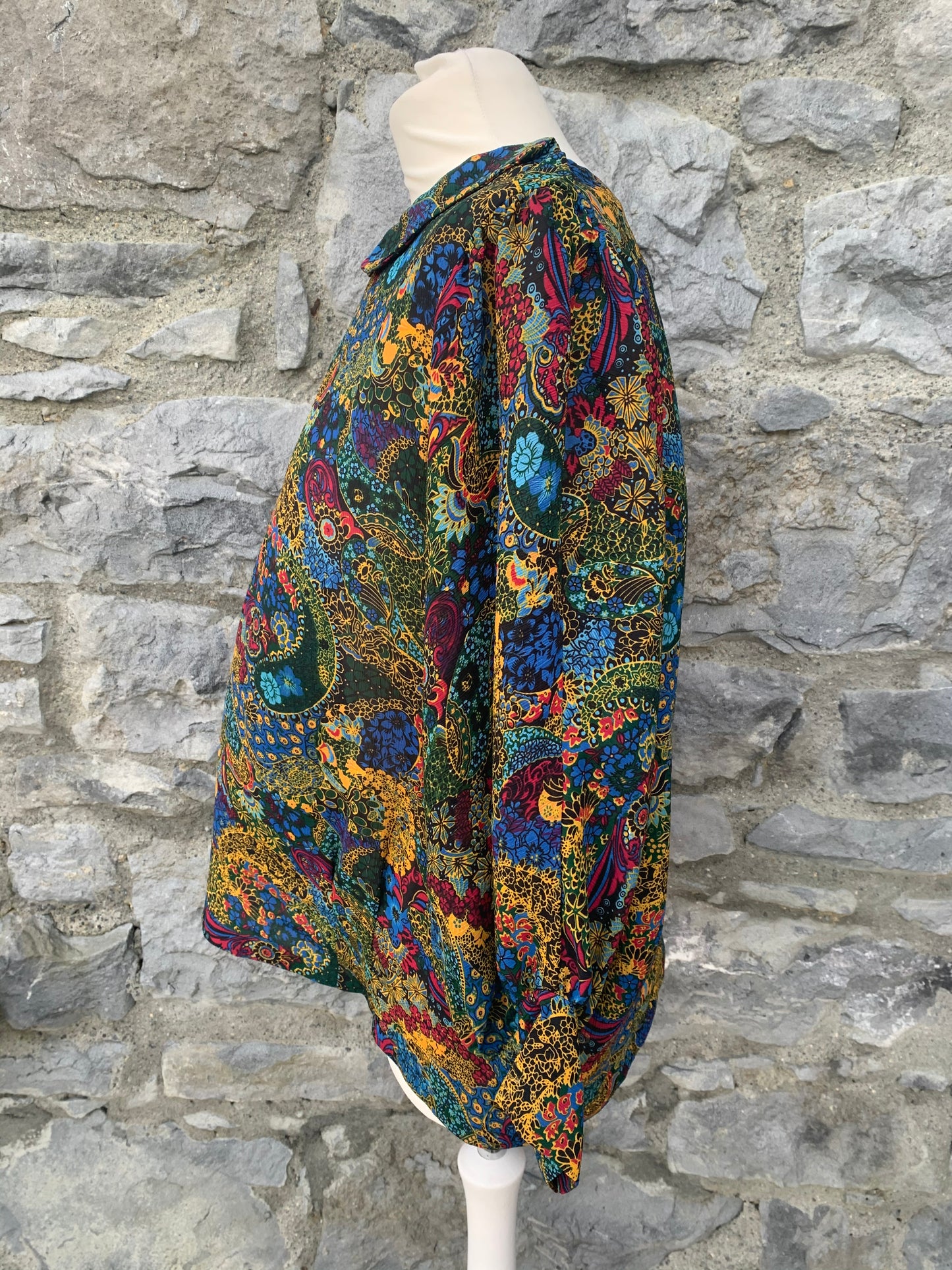 80s floral top uk 16-20