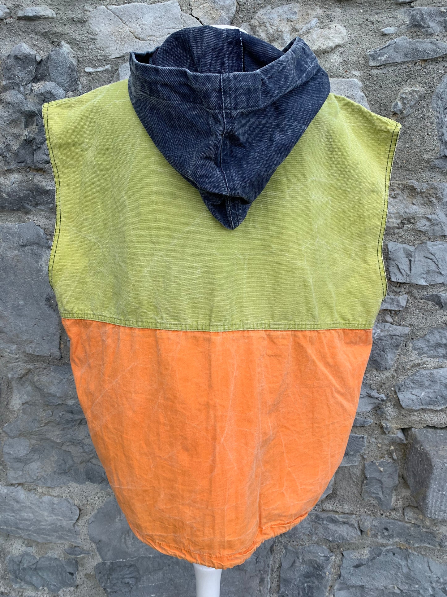 Colourful sleeveless denim jacket M/L