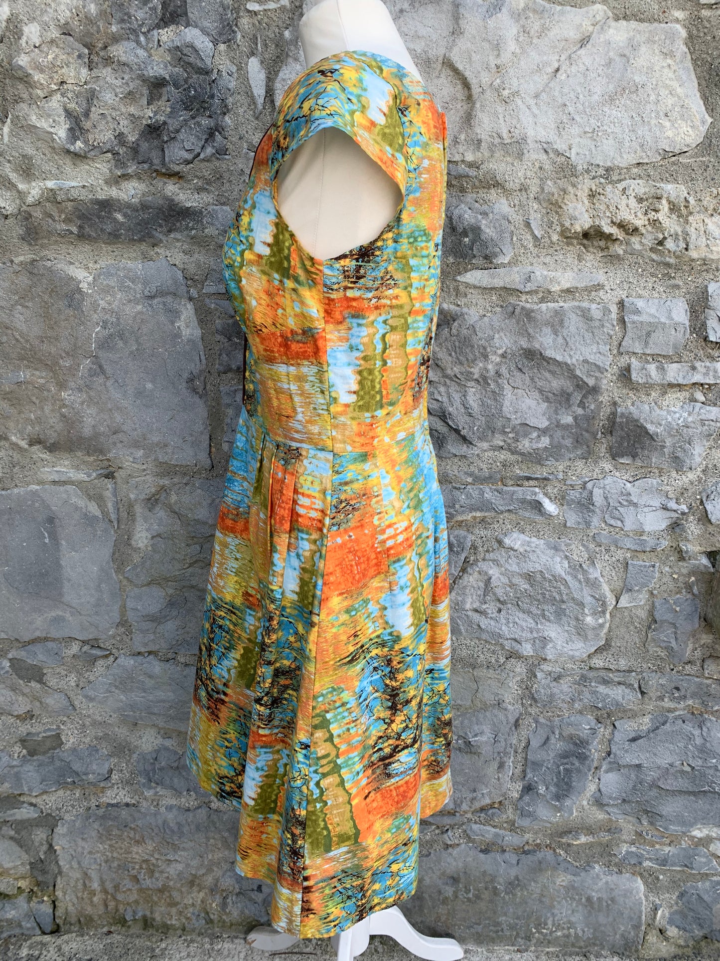 Yellow&blue painted dress uk 10-12