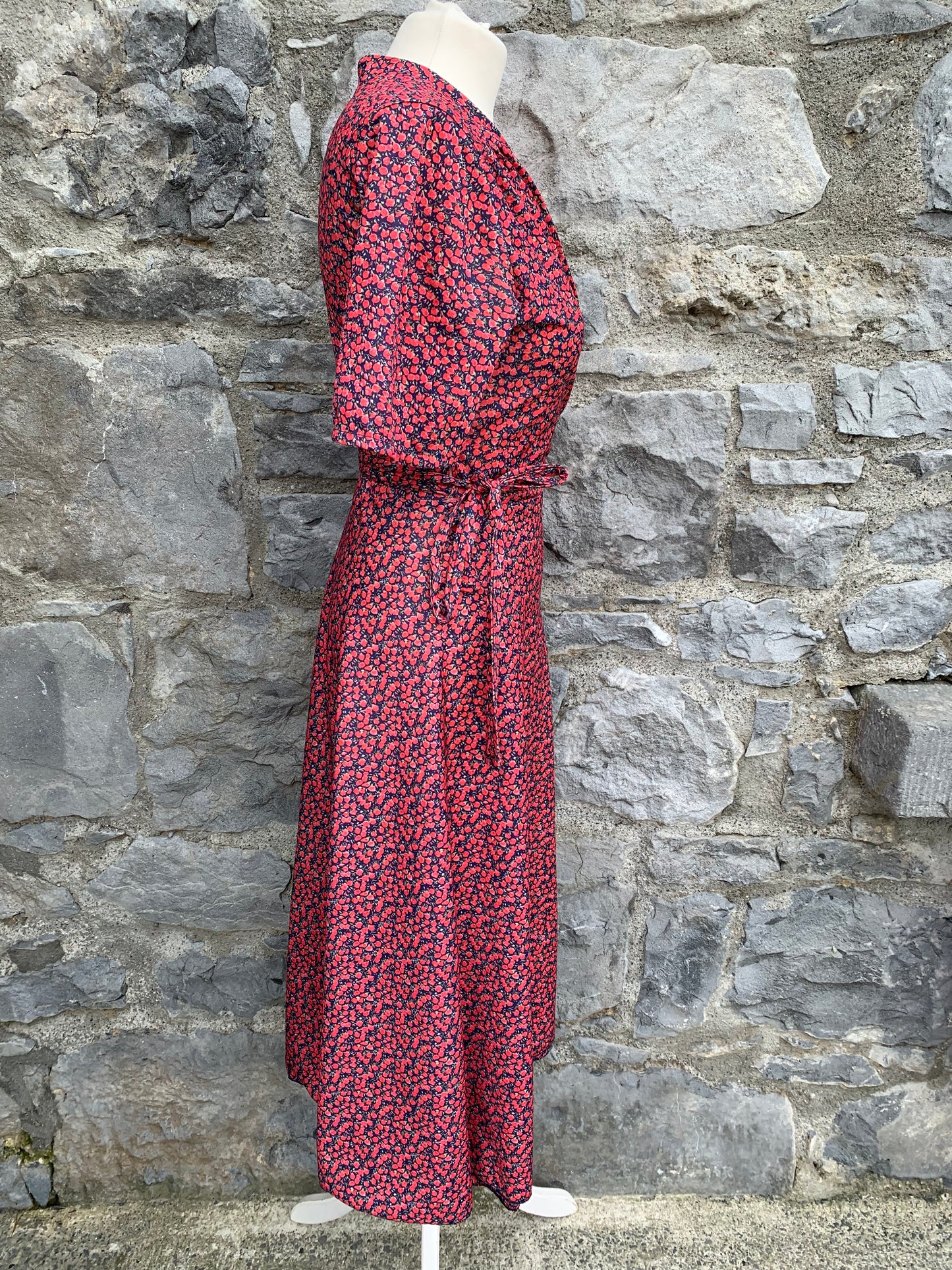 Red flowers wrap dress uk 10-12