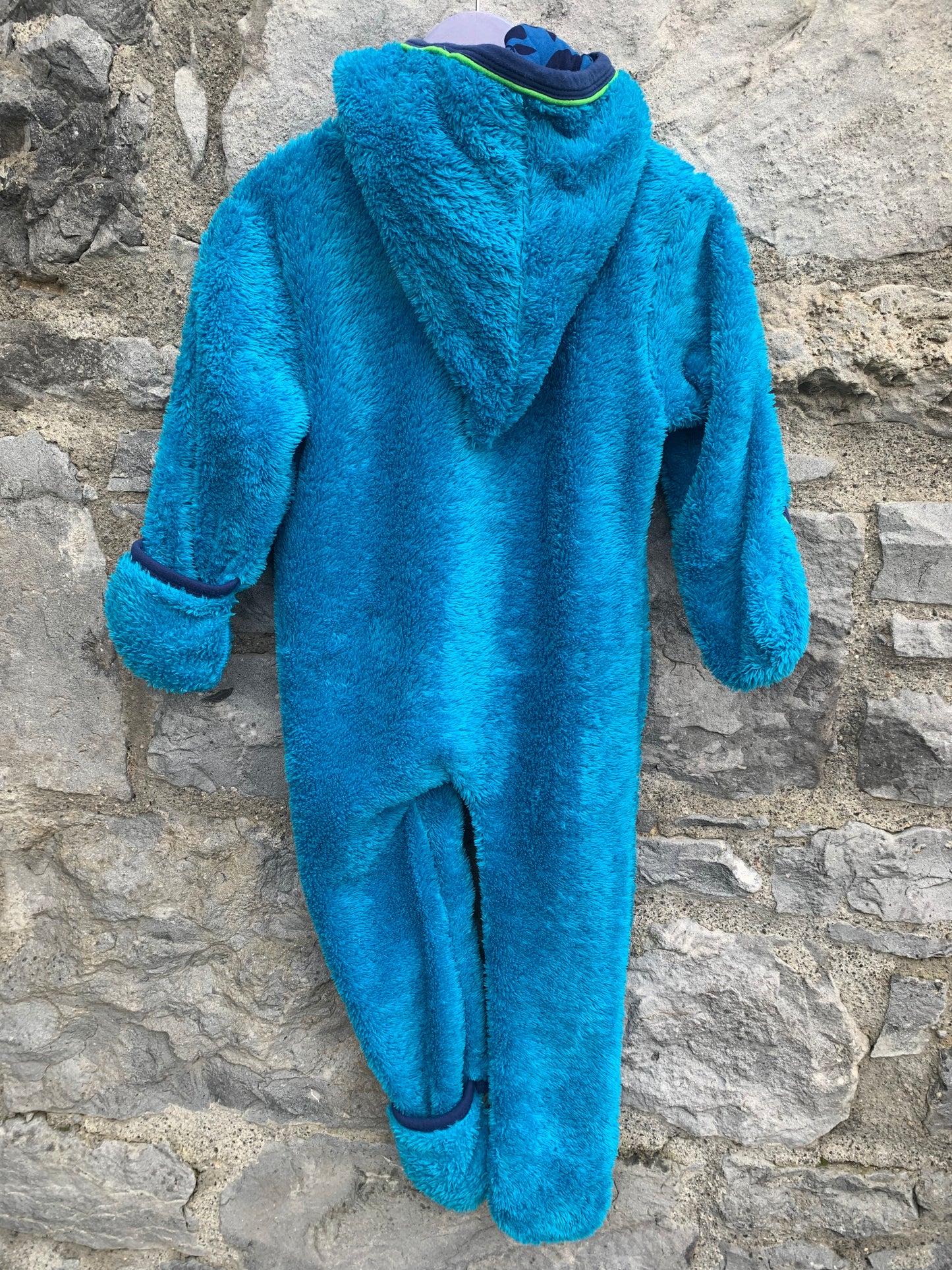Blue fluffy onesie 12m (80cm)