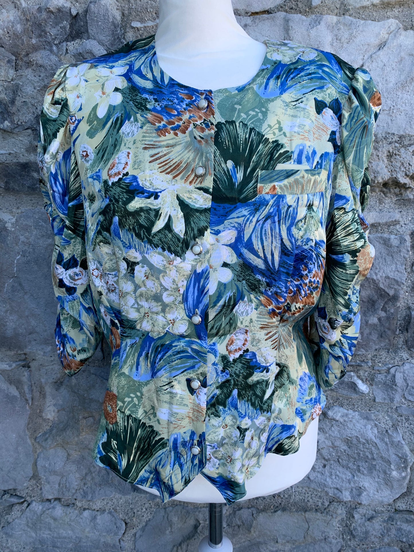 80s Golden Gate floral blouse uk 12-14