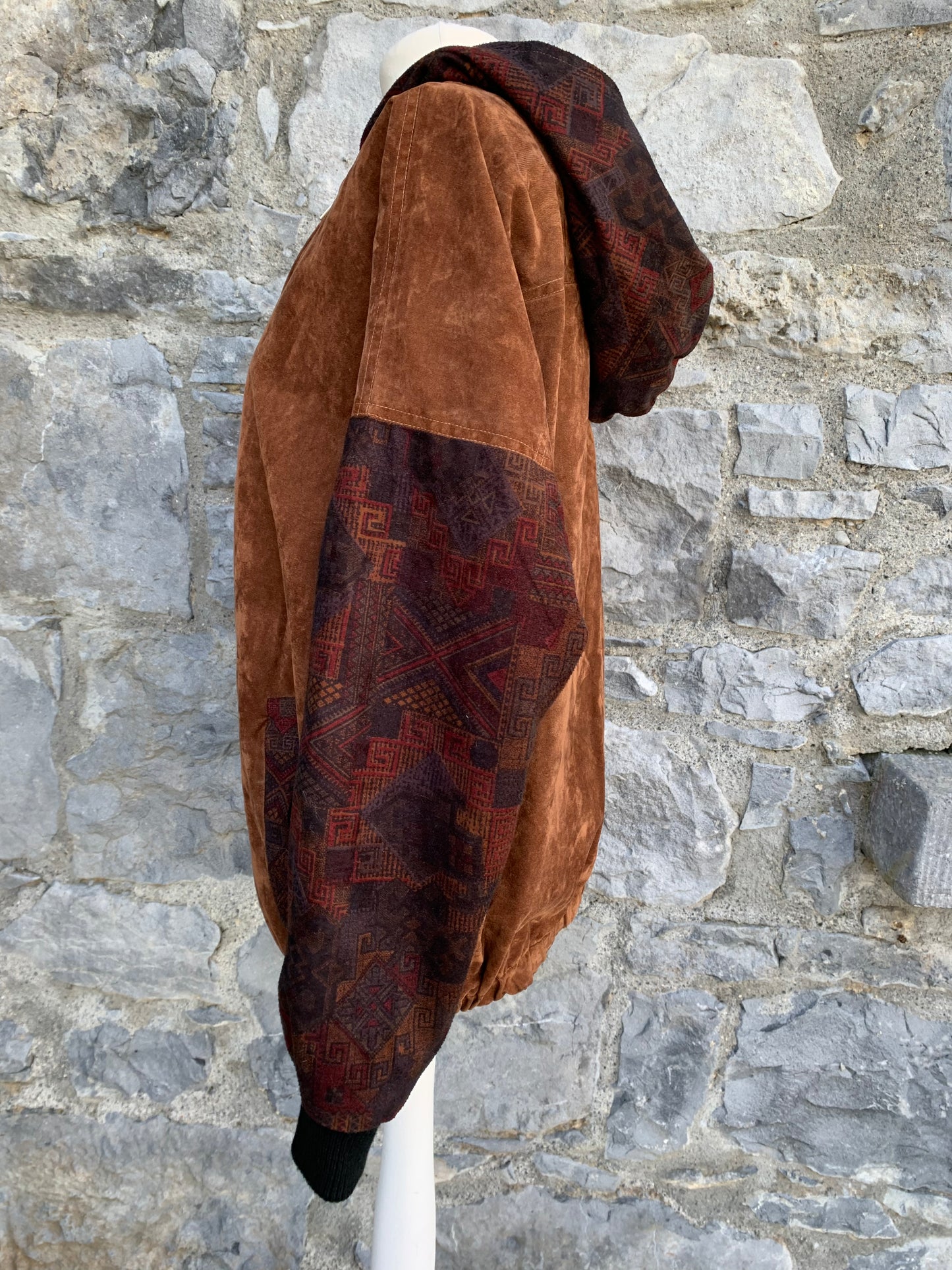 Brown suede hooded jacket uk 10-12