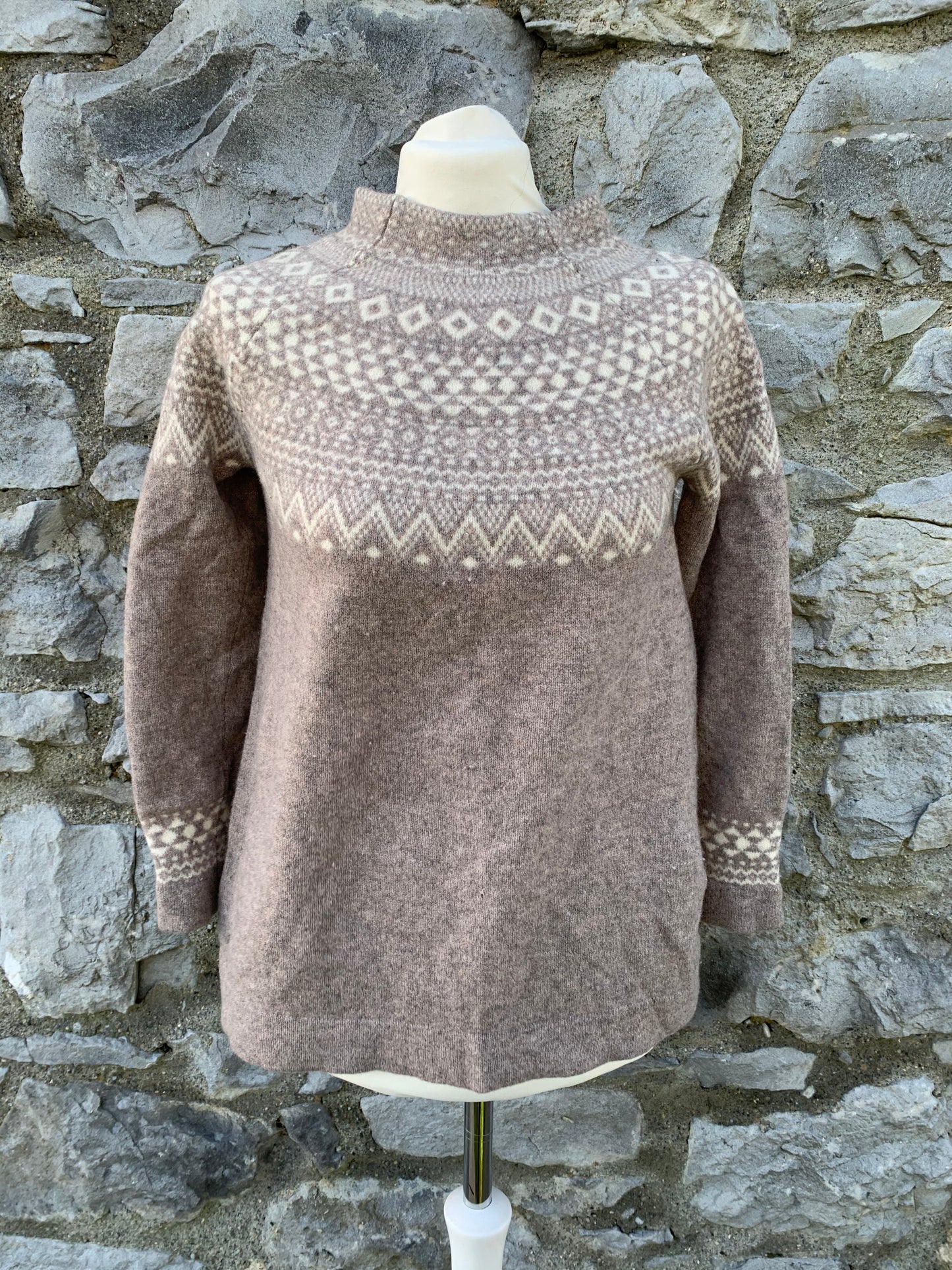 Beige jumper with Norwegian print uk 10
