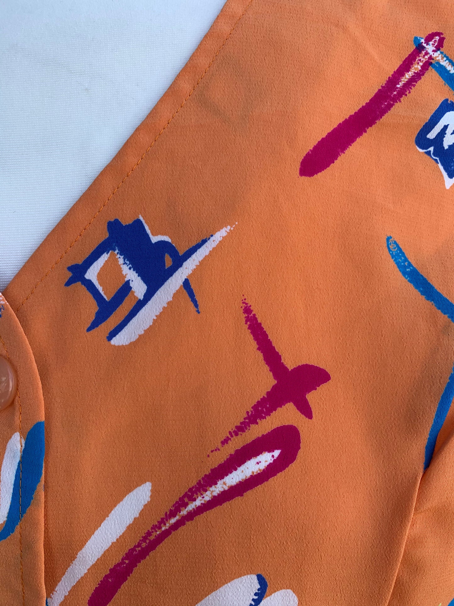 80s orange blouse uk 10-12