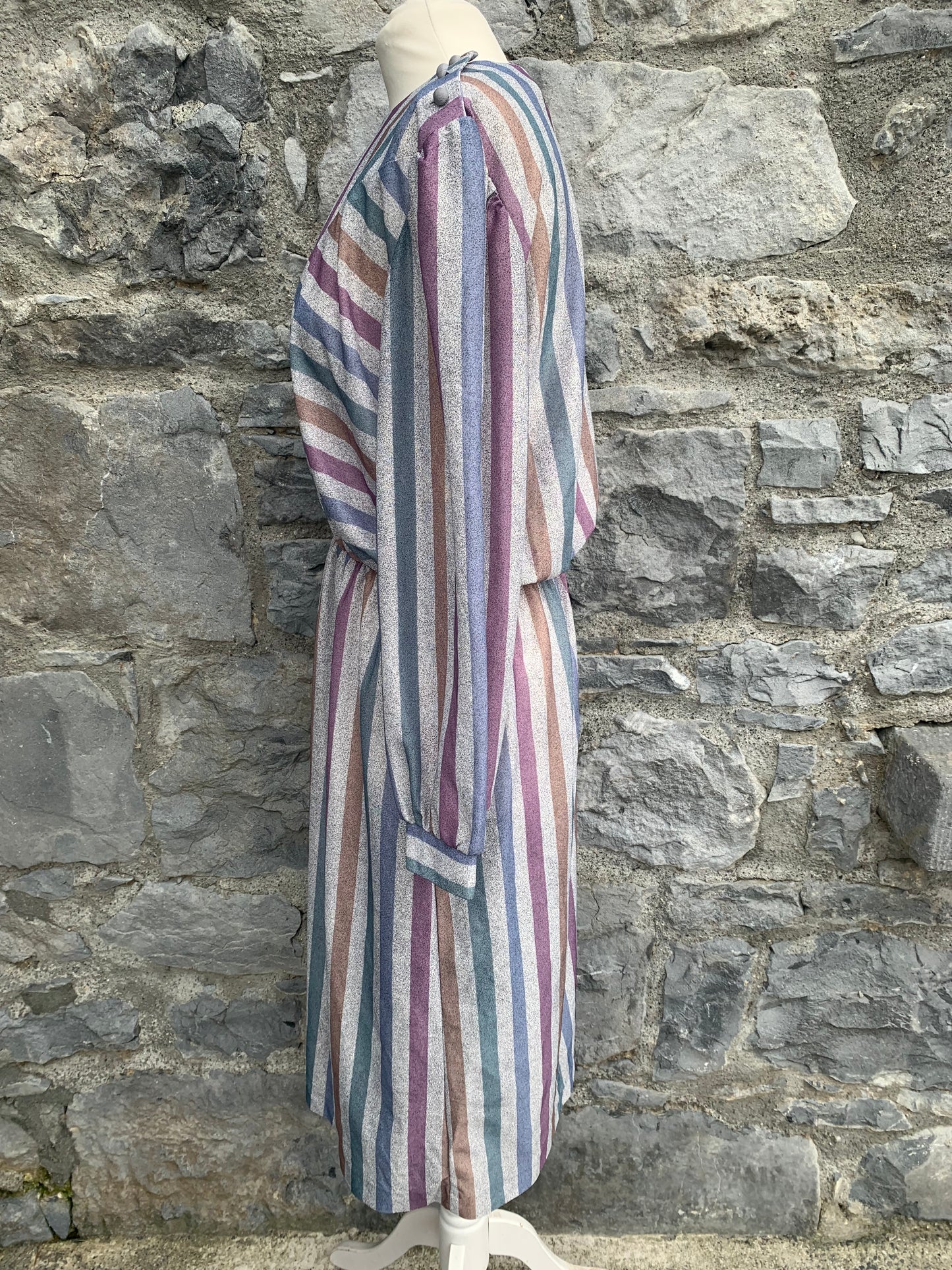 Aygee 80s grey stripy dress uk 12