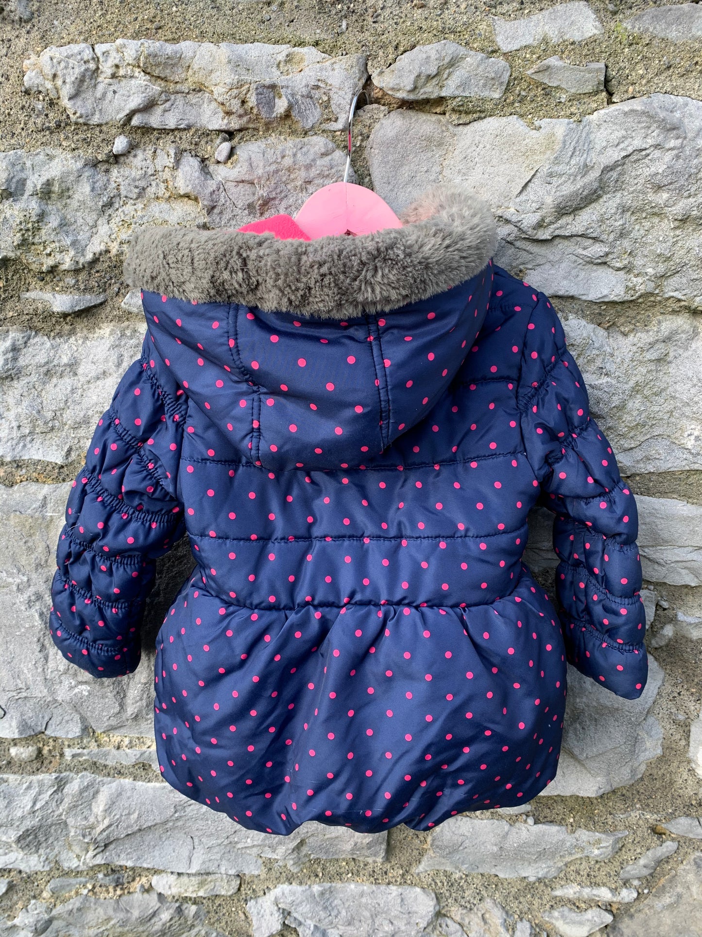 Navy polka dot jacket with appliqués 3-4y (98-104cm)