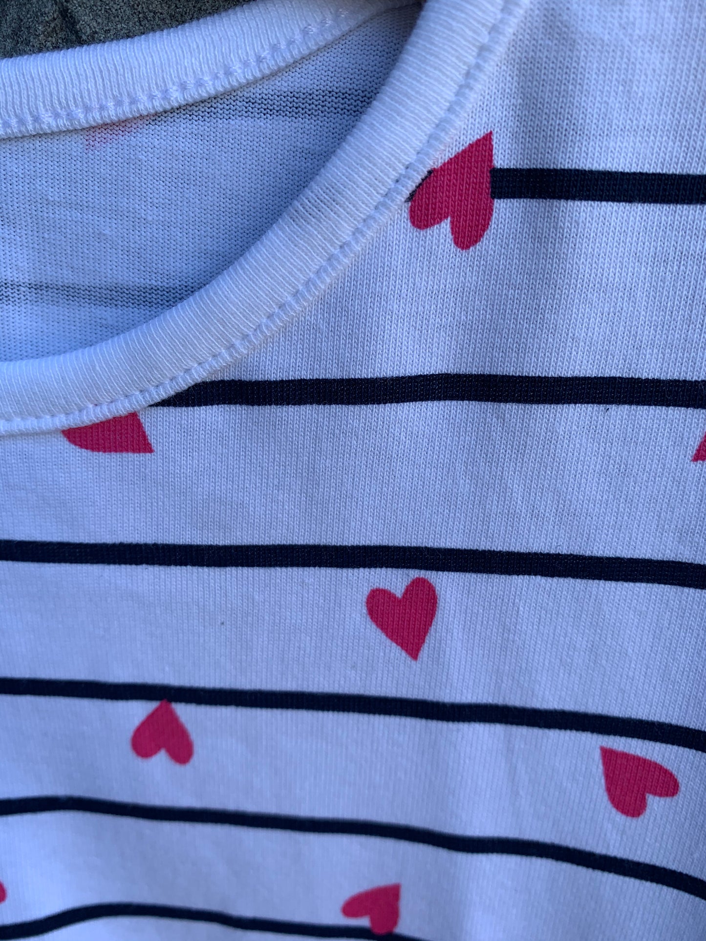 Stripy dress with hearts 2-3y (92-98cm)