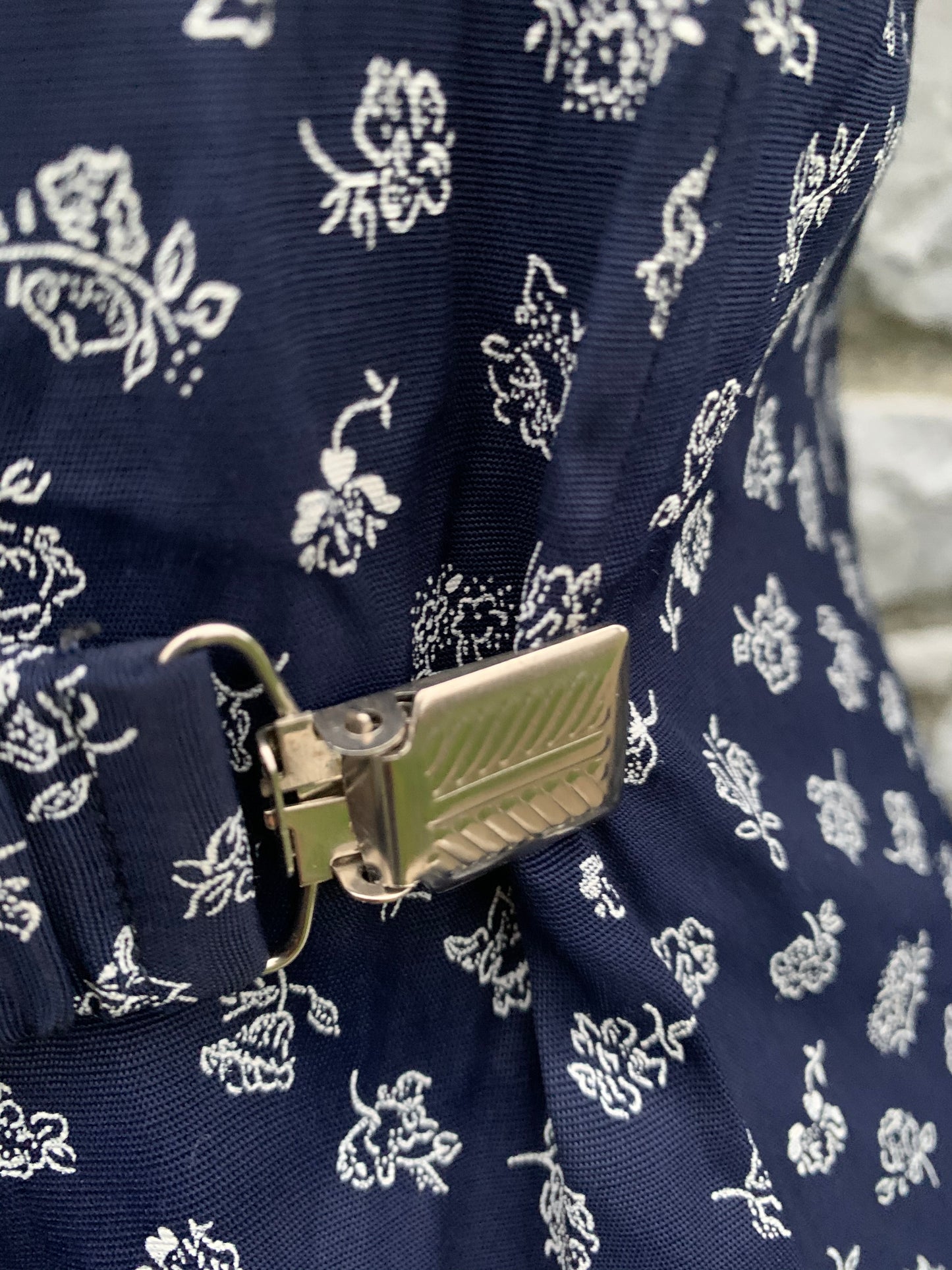 90s navy floral dress uk 8