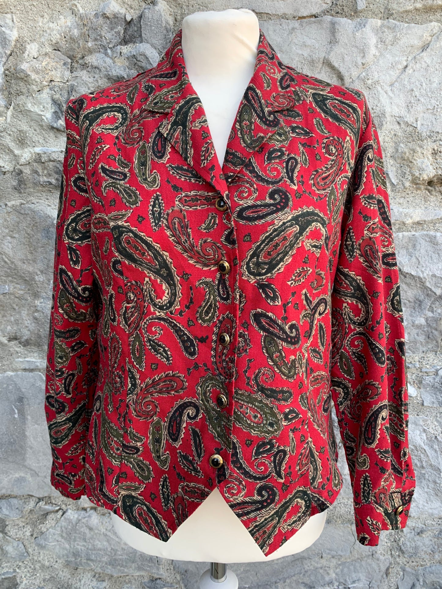 Eastex 80s red paisley shirt uk 10