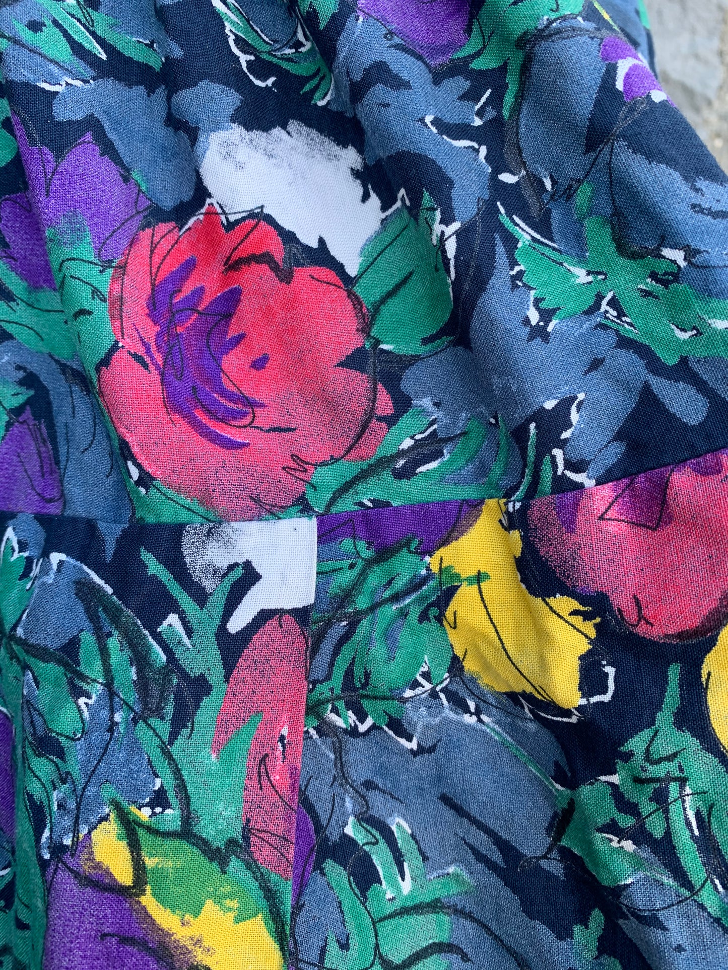 80s flowers skirt uk 8-12