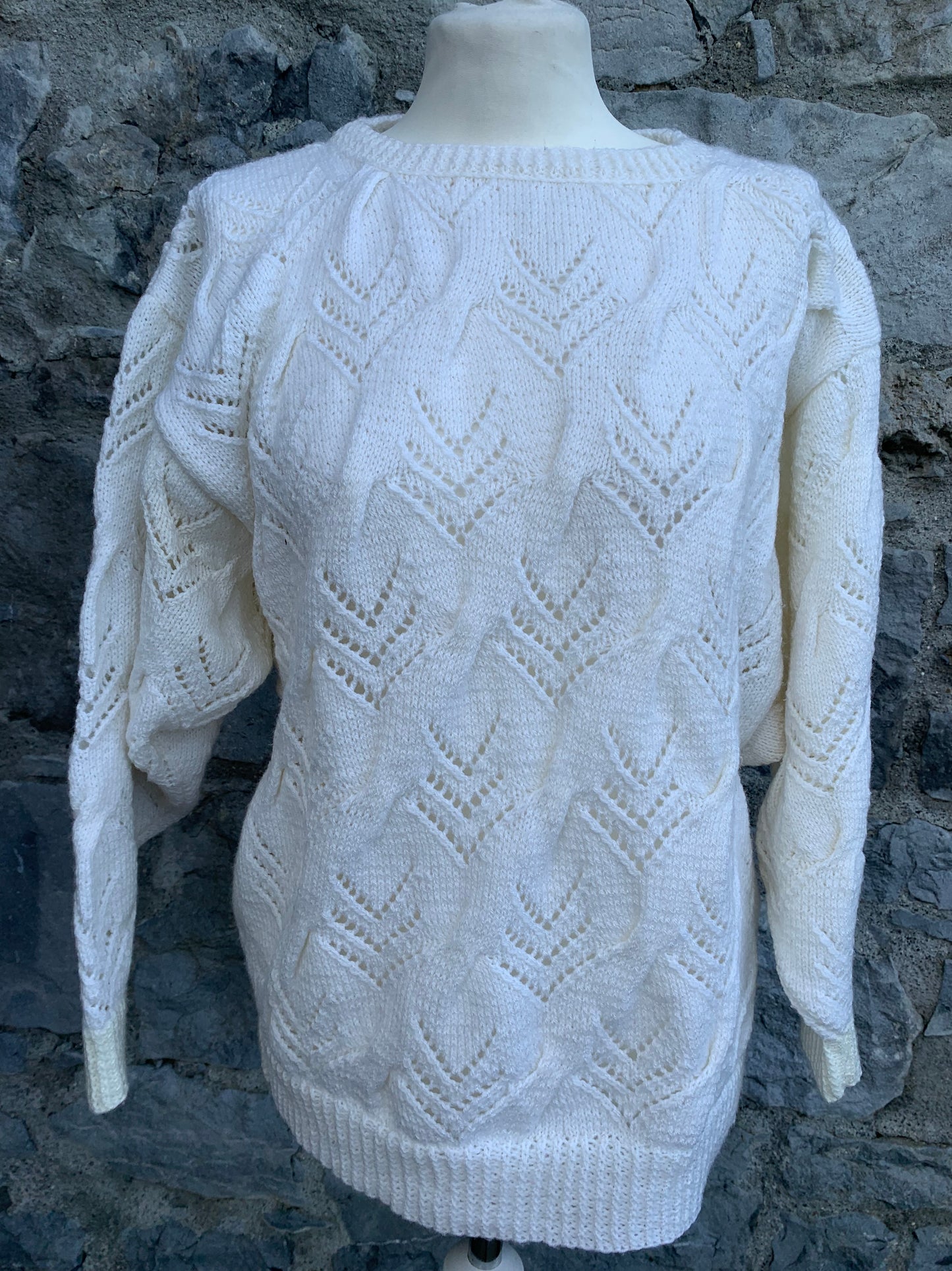 White pointelle jumper uk 10-12