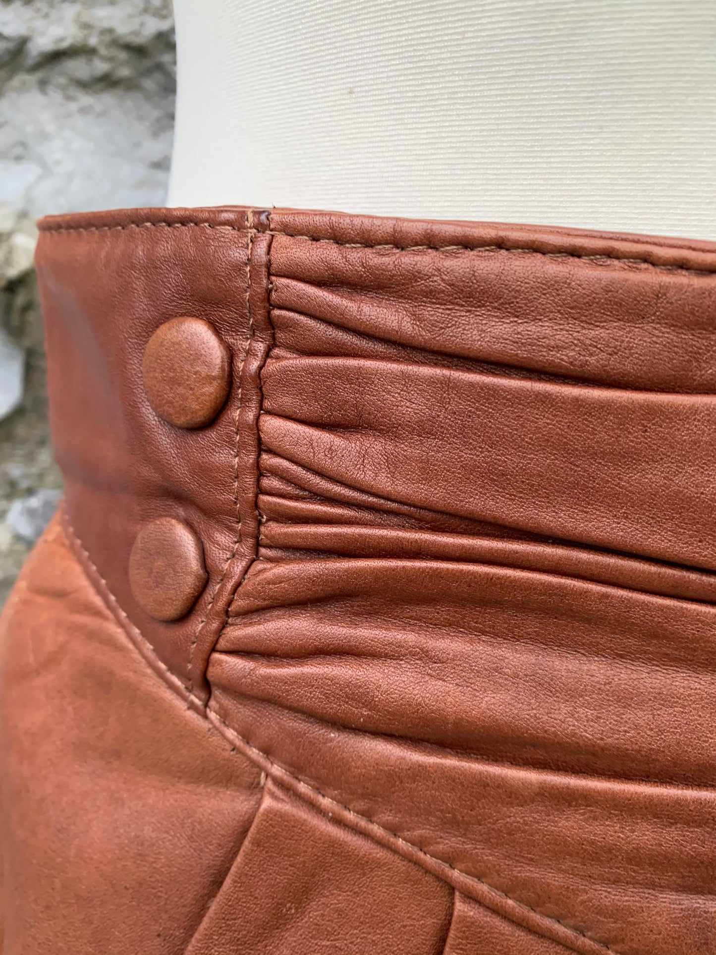 Pnella brown leather skirt uk 12