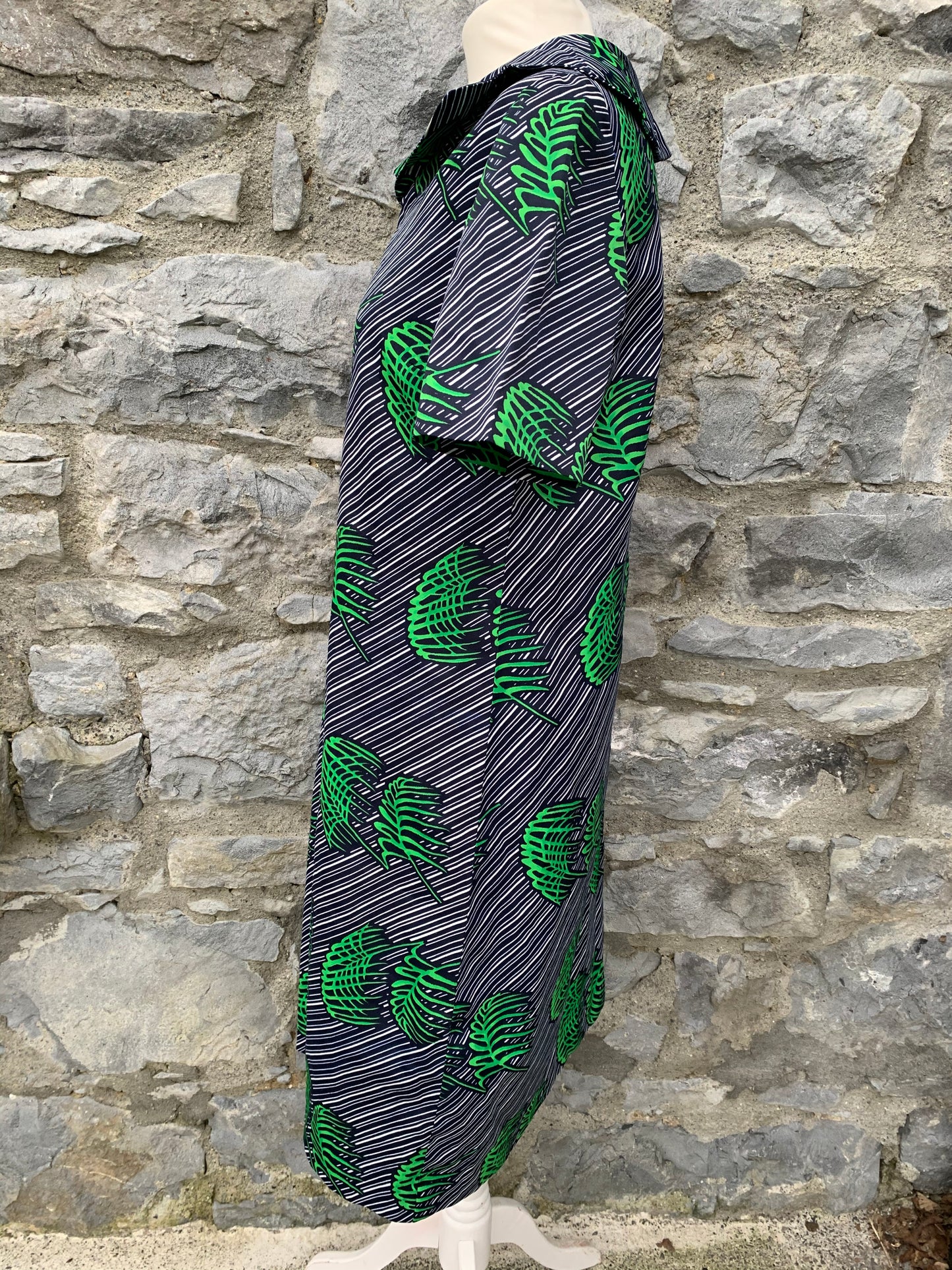 Palm leaves stripy dress uk 10