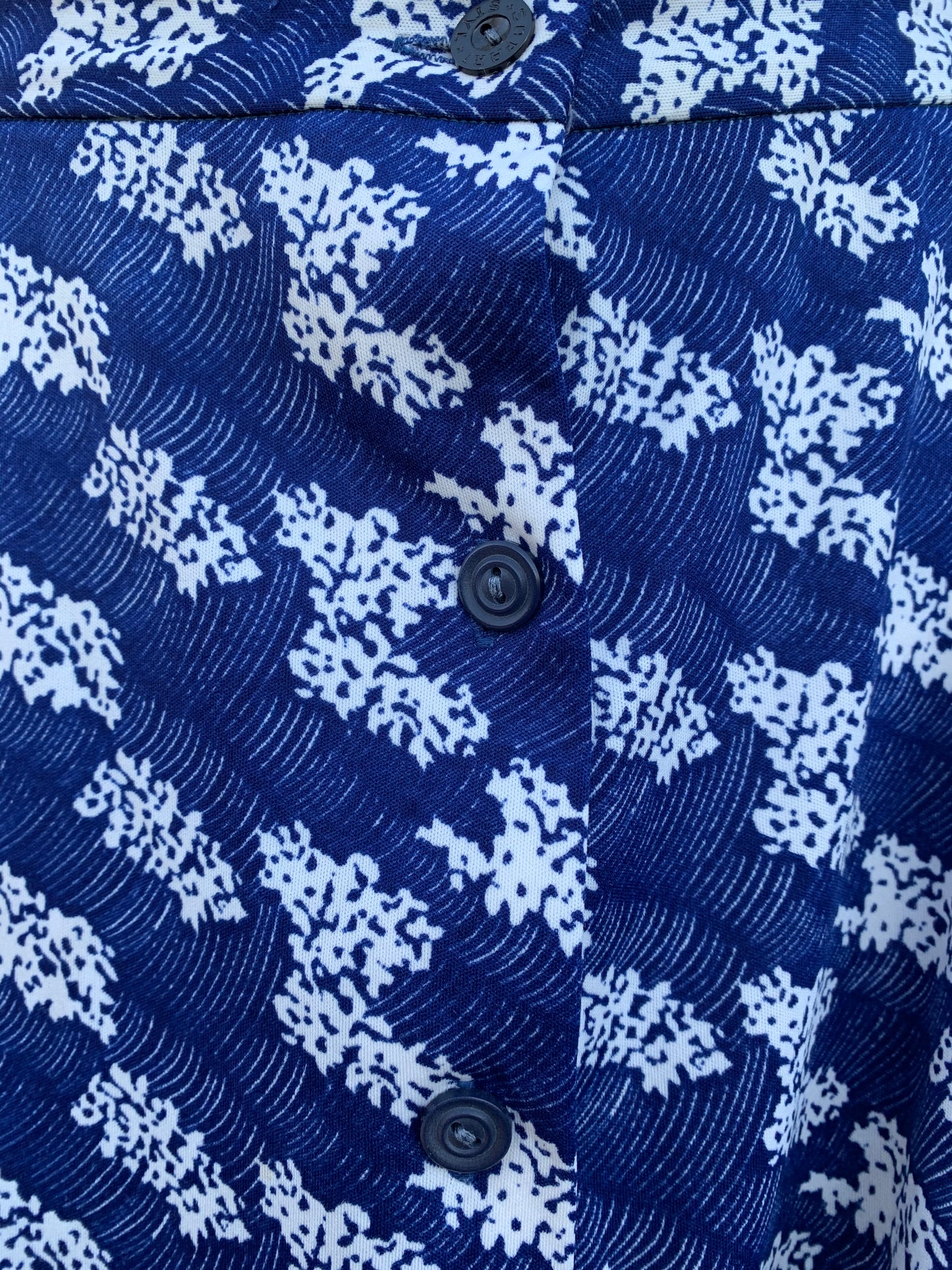 Blue field button up skirt uk 12