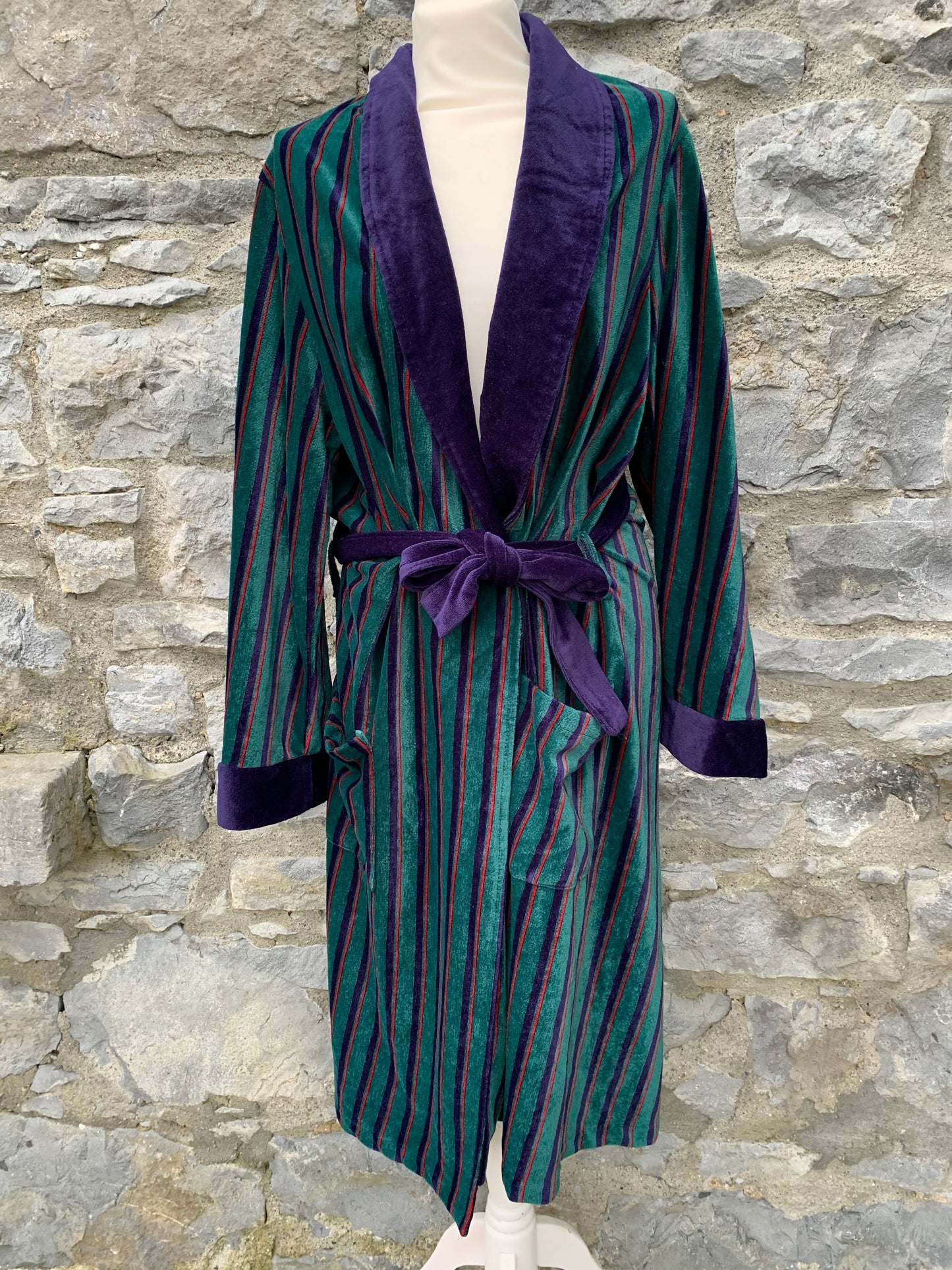 Debenhams green velour robe Small