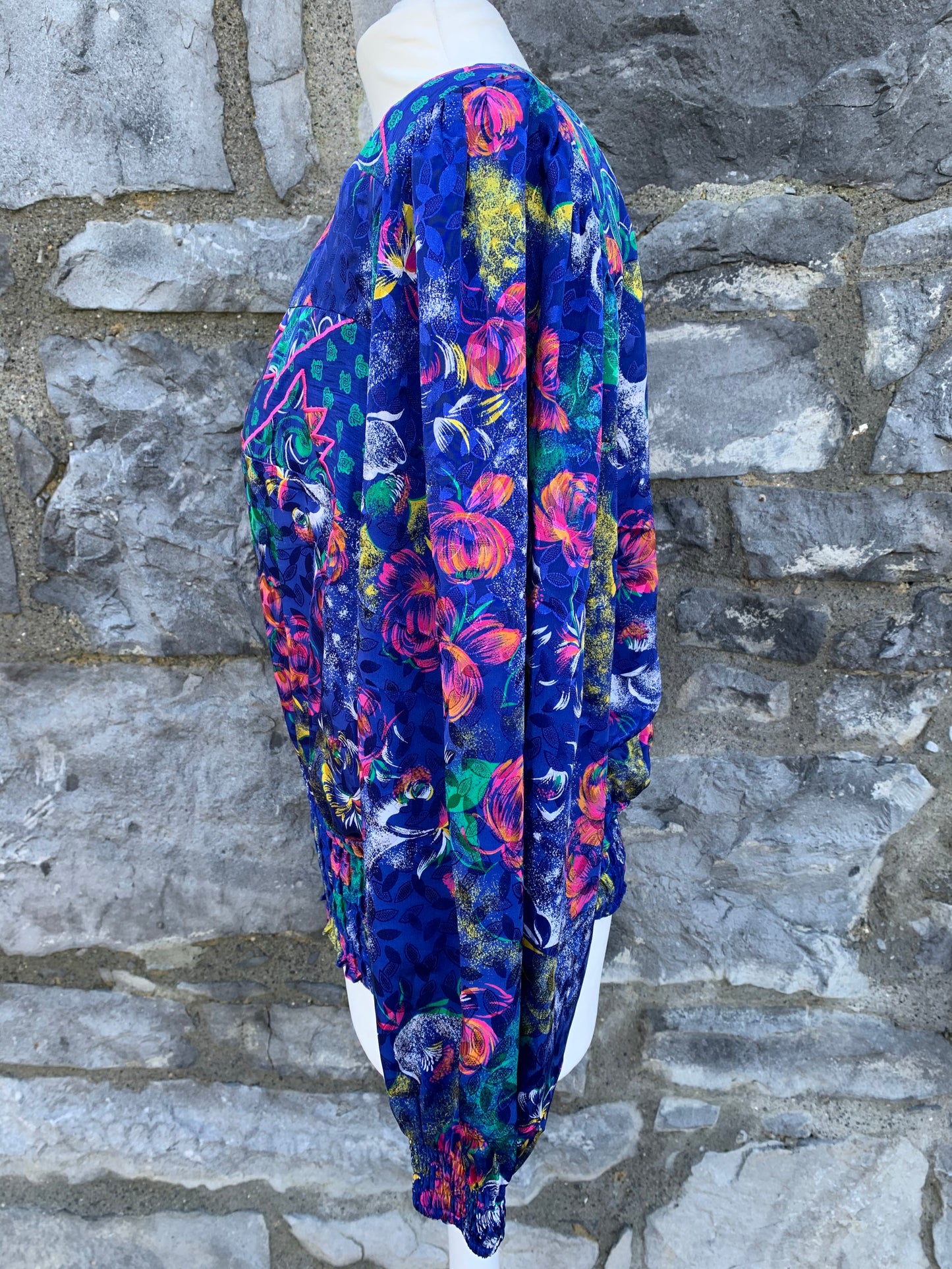 Mayeeloc 80s floral top with elasticated waist uk 14-16