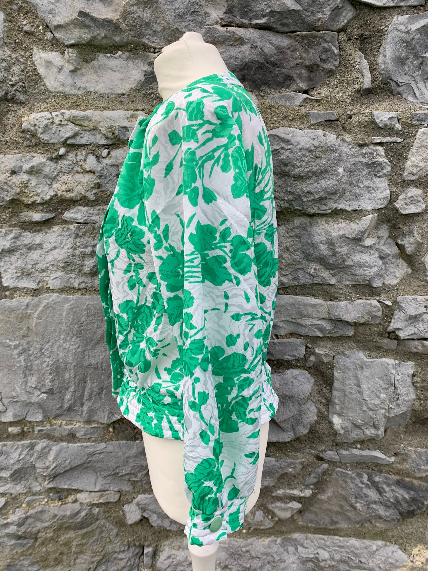 Hardob 80s green&white blouse uk 14