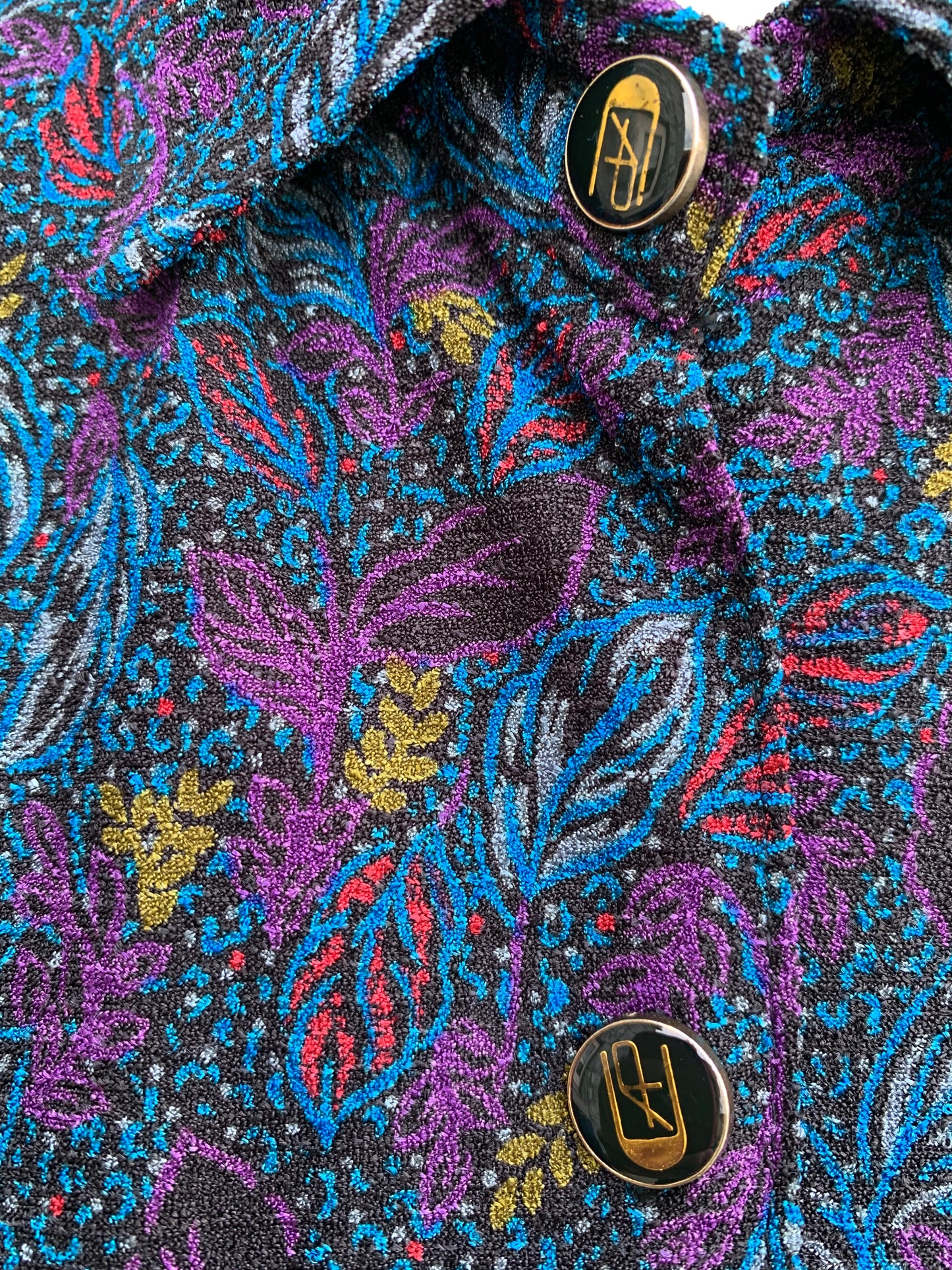 Nammeev 80s colorful leaves blouse uk 12
