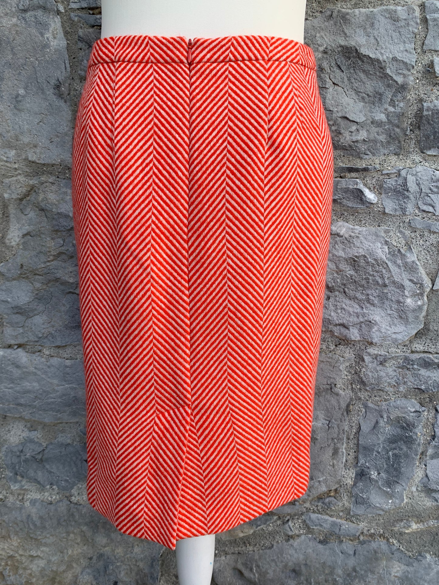 Orange chevron skirt uk 8