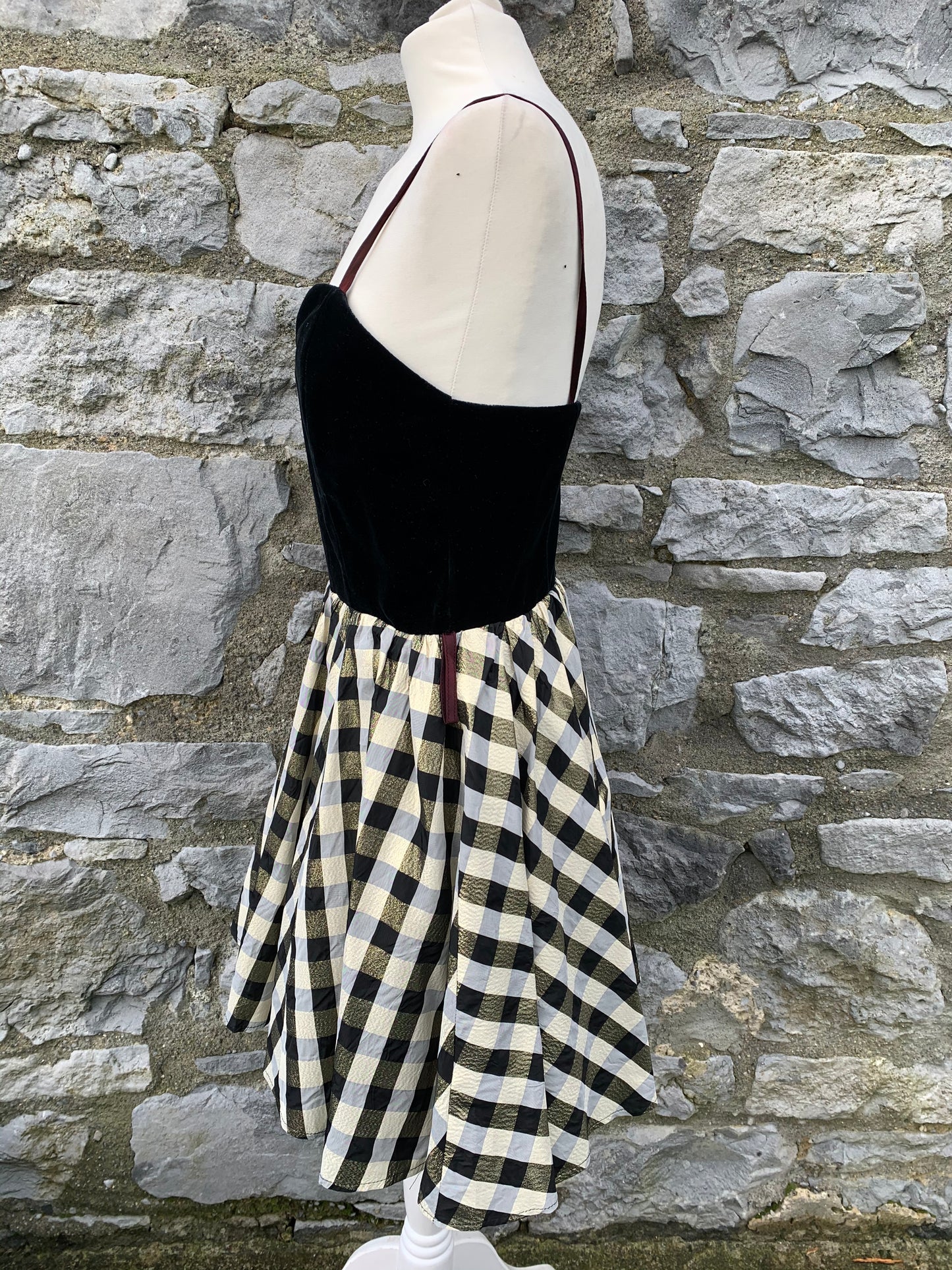 Vintage gold check dress uk 8-10