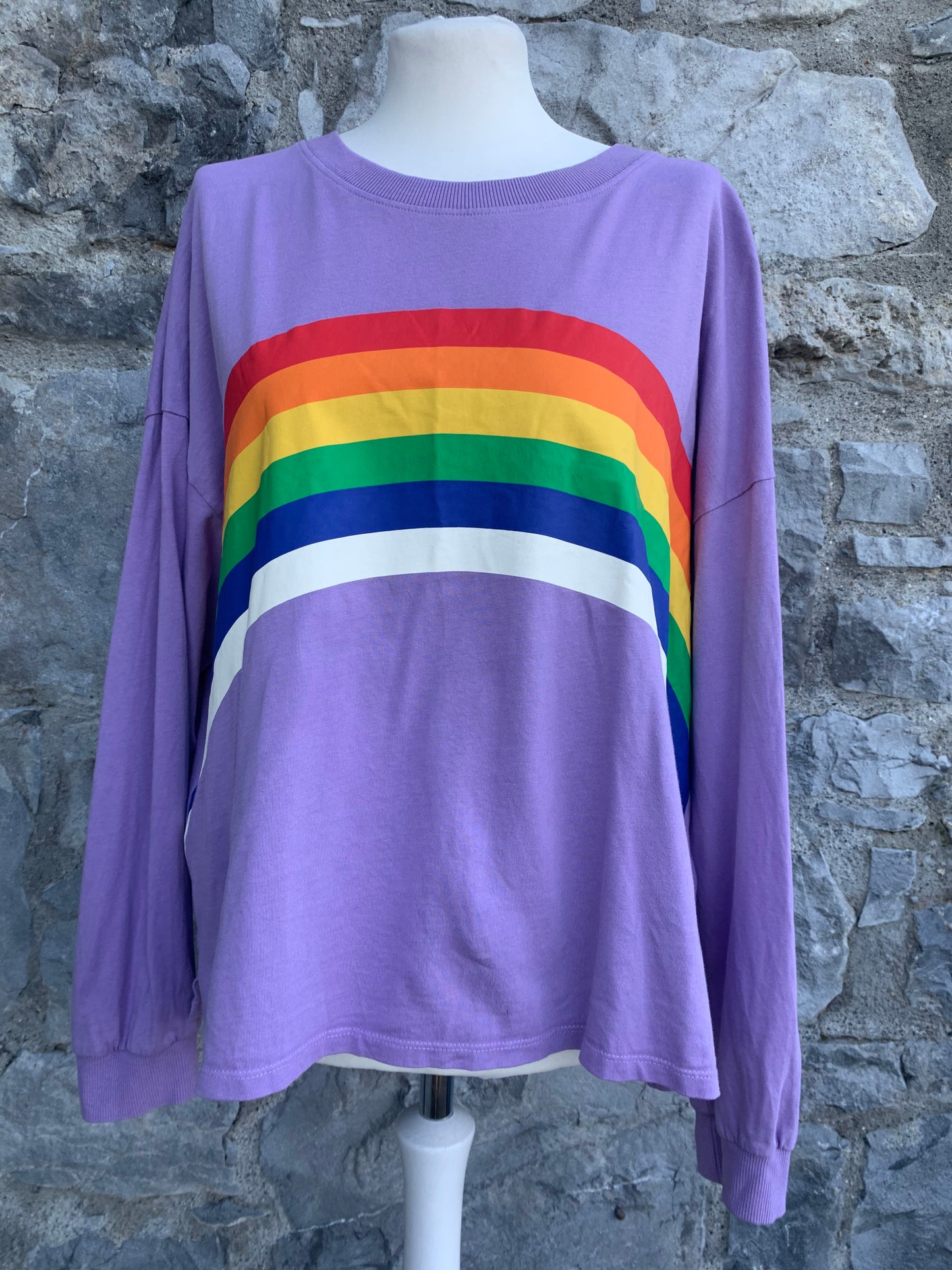 Purple top with a rainbow uk 16-20