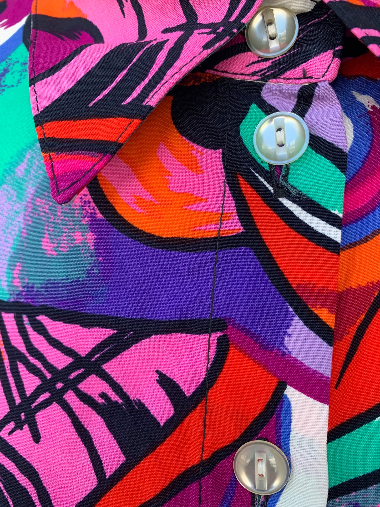 80s colourful abstract shirt uk 16-18