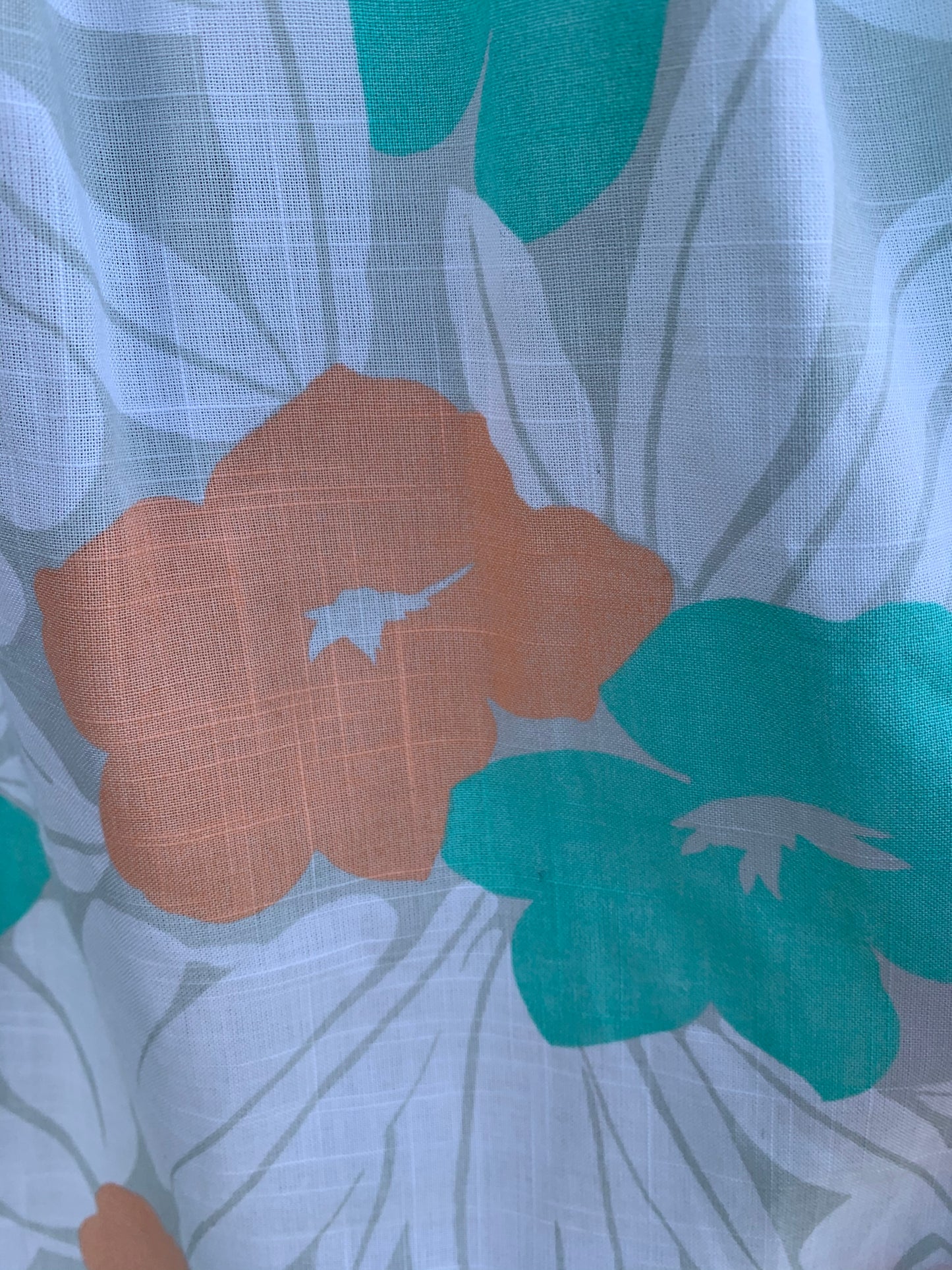80s Orange&teal flowers skirt uk 12
