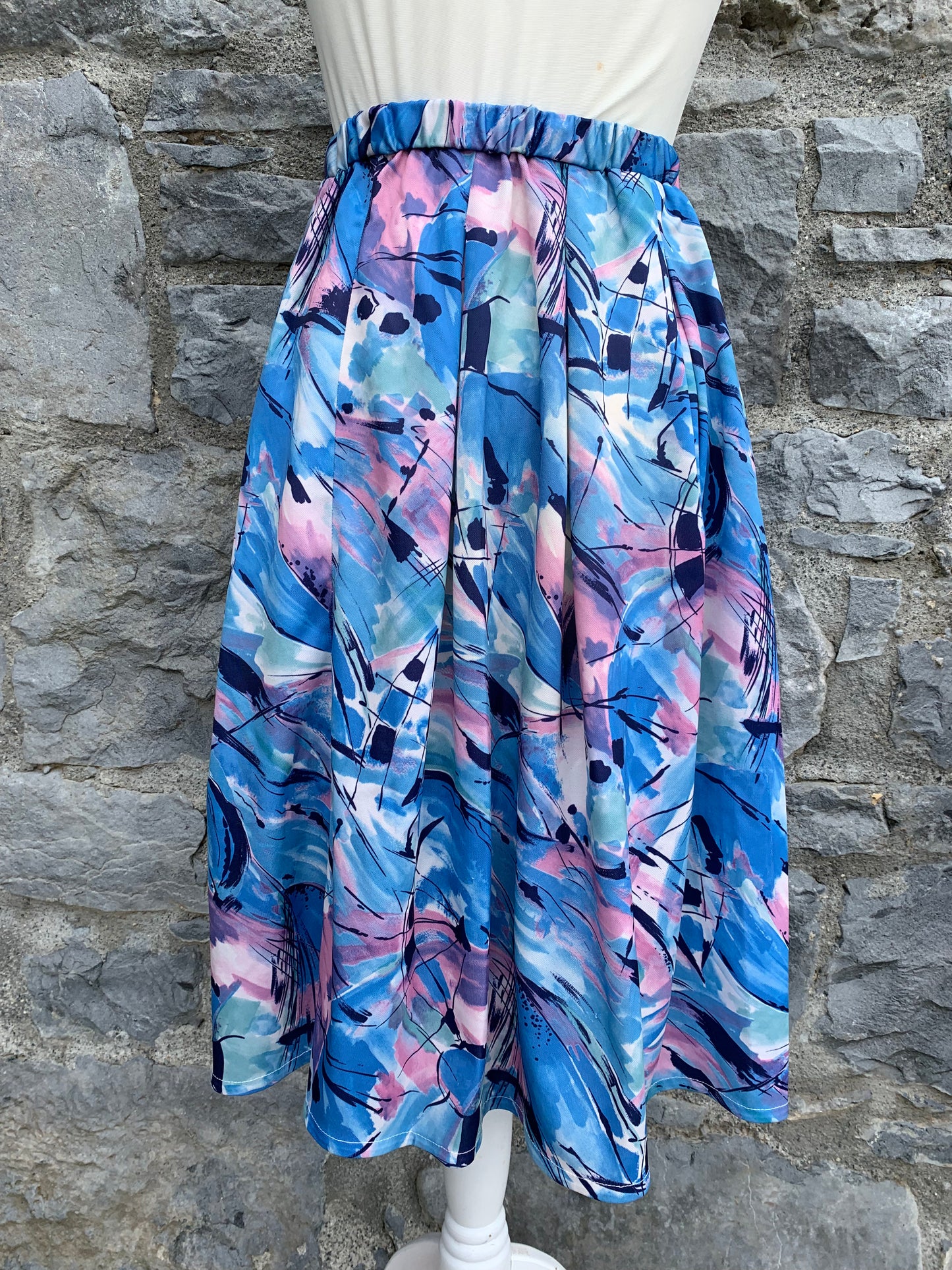 Butteknit 80s pink&blue skirt uk 6-10