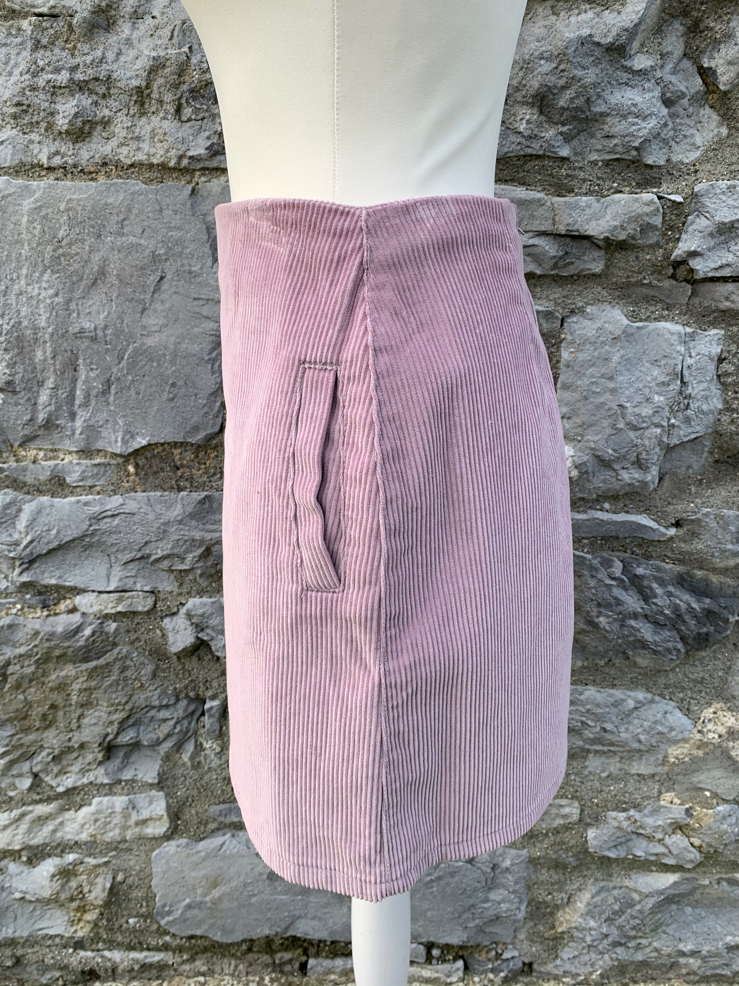 Pink thick cord skirt uk 10