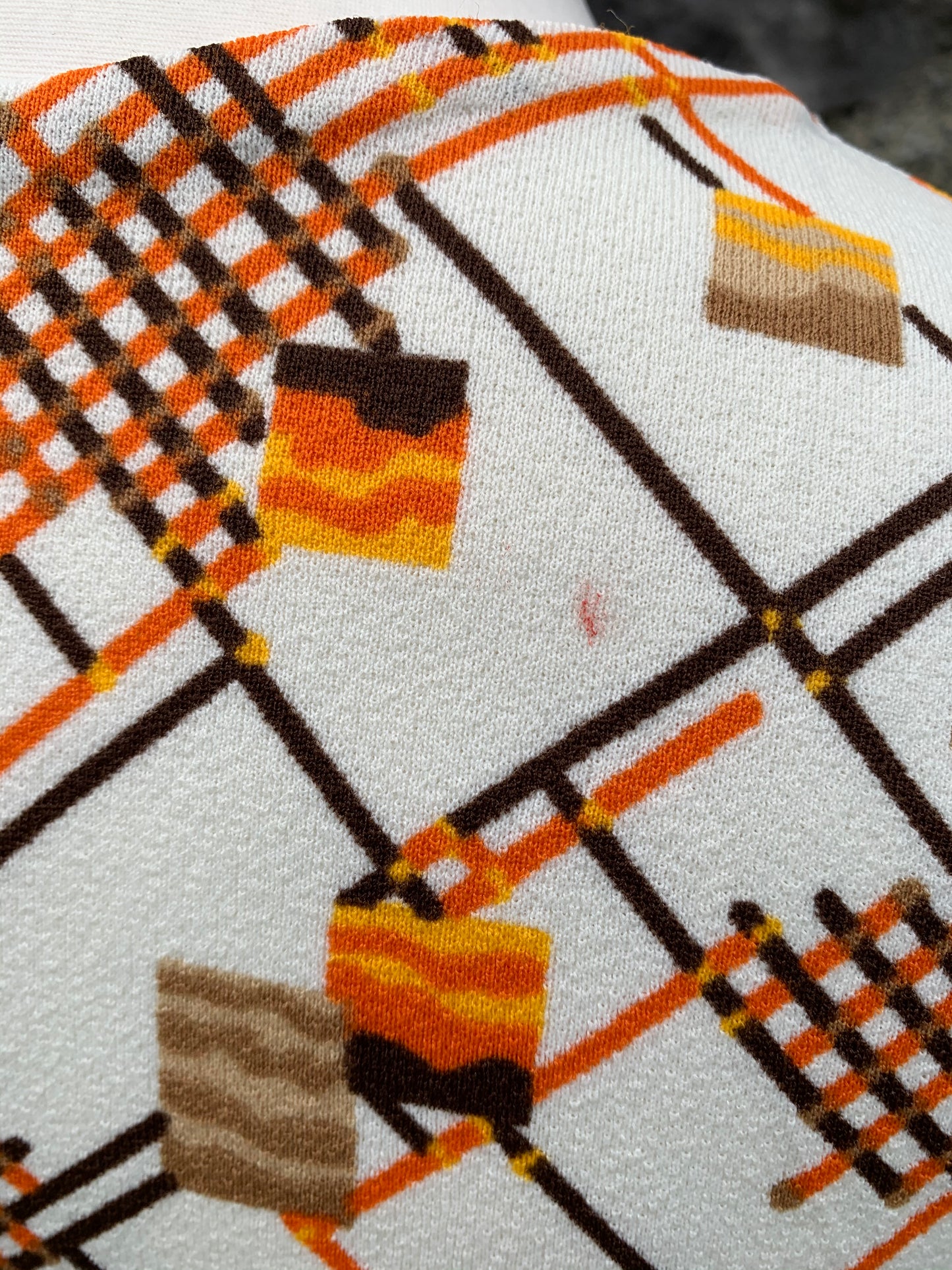 Handmade 70s white&orange dress uk 6-8