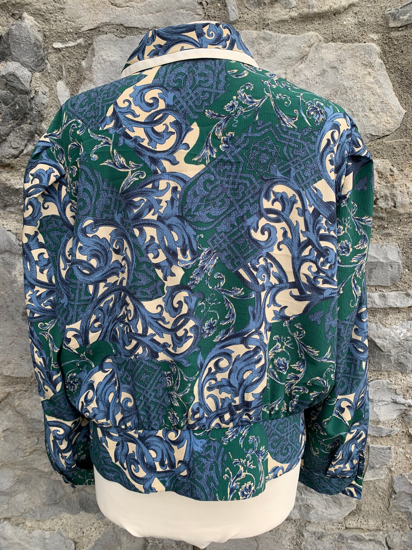 Blue&green patterned blouse uk 14-16