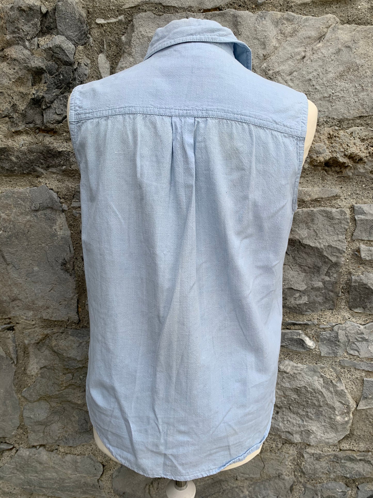 80s denim sleeveless top with patches uk 10
