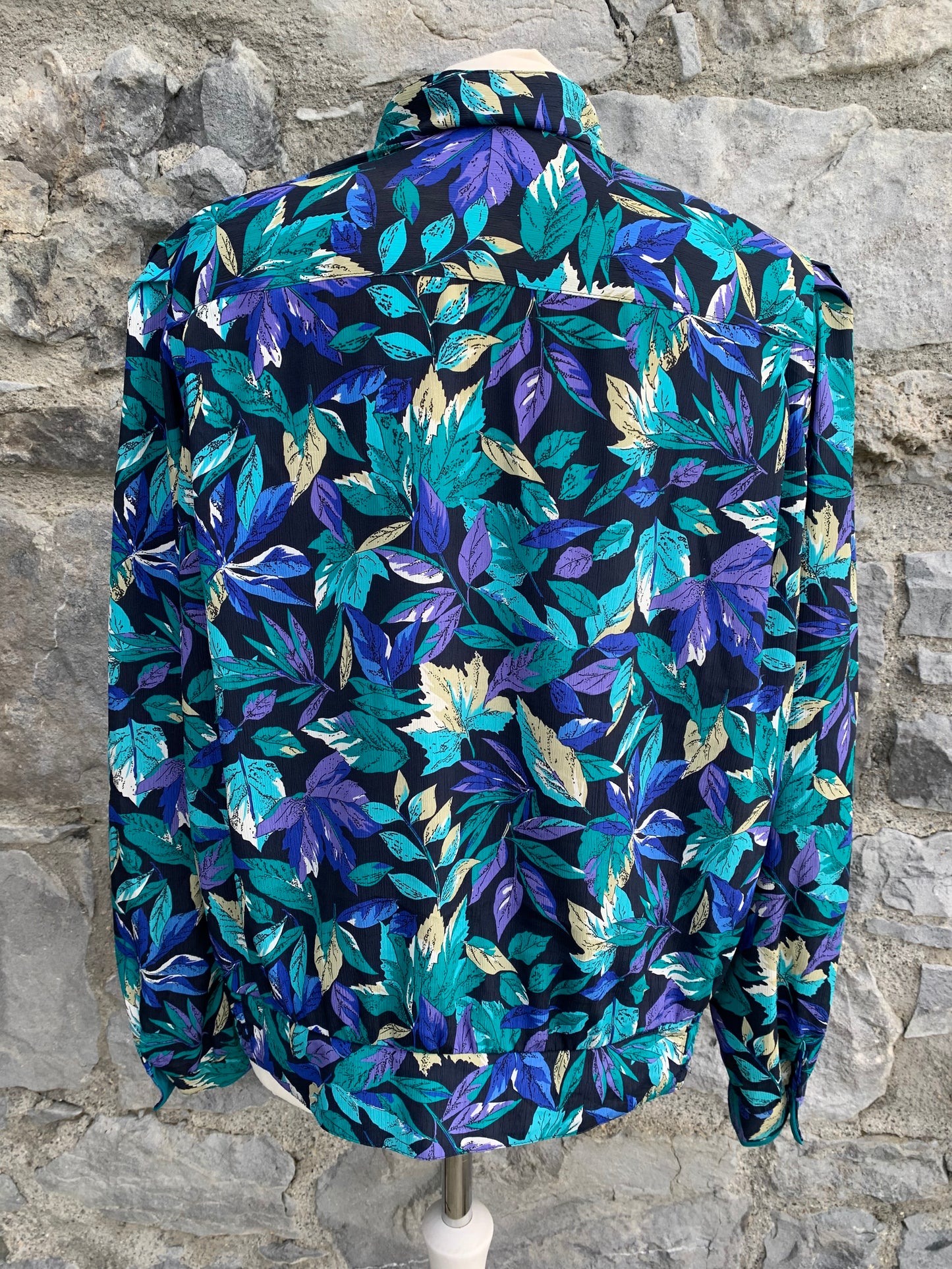 Markwald purple&teal leaves blouse uk 14