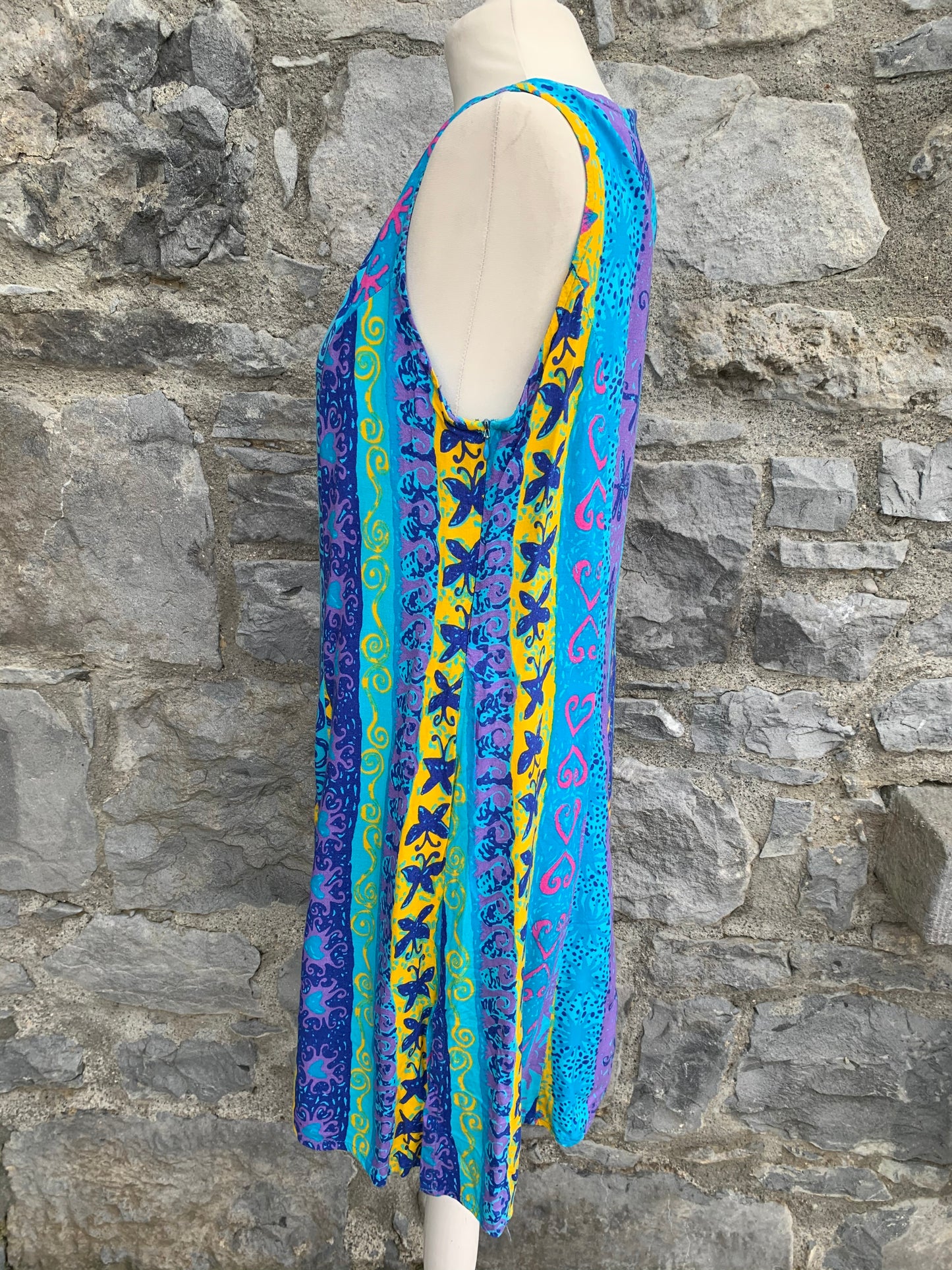90s blue stripy dress uk 12