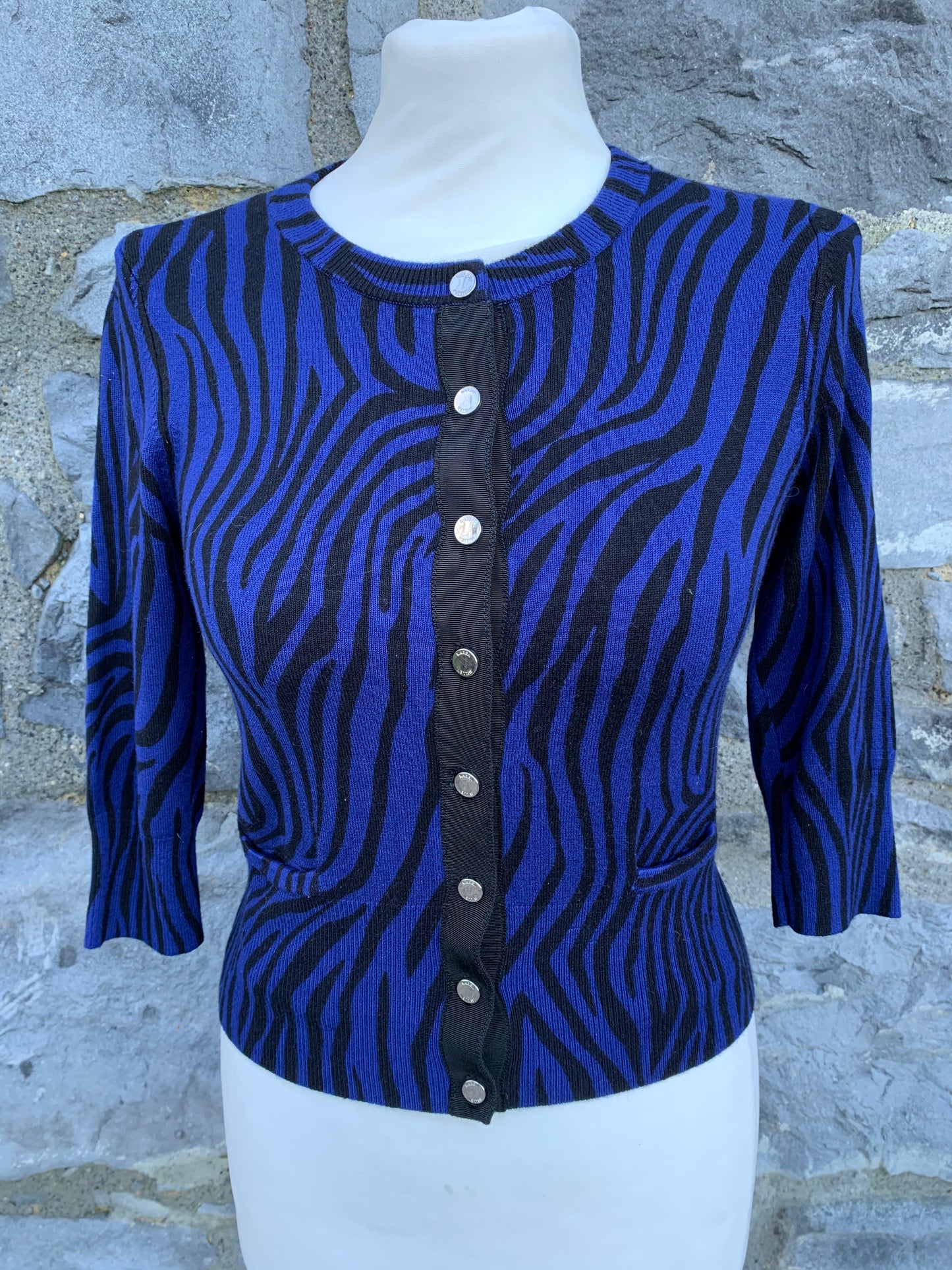 Navy zebra cardigan uk 8