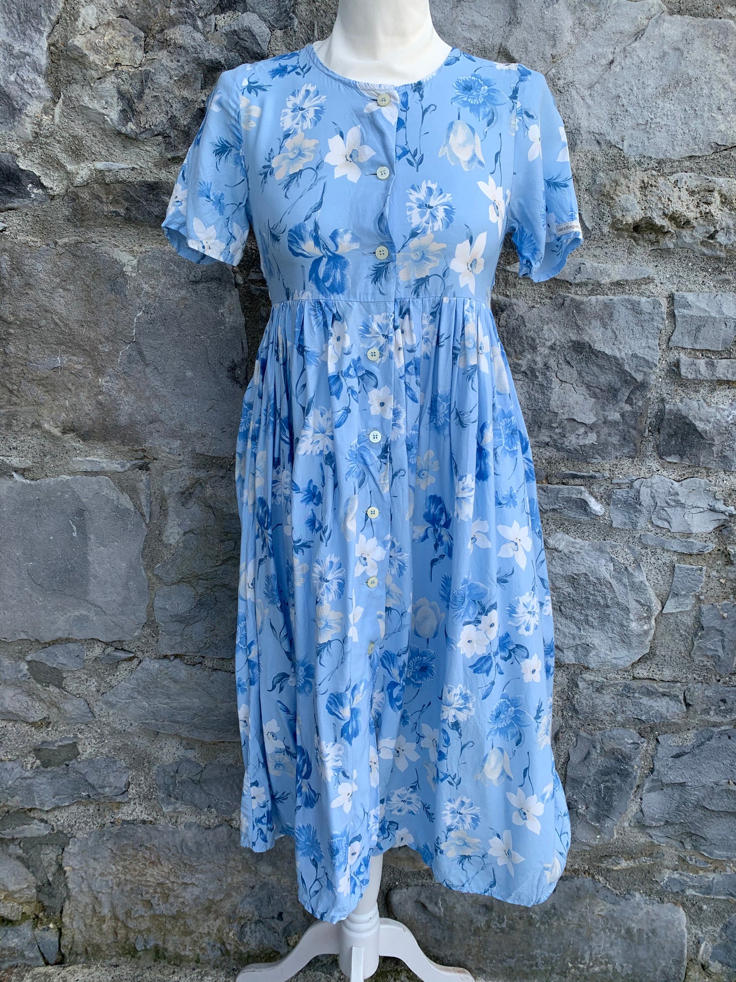 Laura Biagiotti 90s blue floral dress uk 6-8