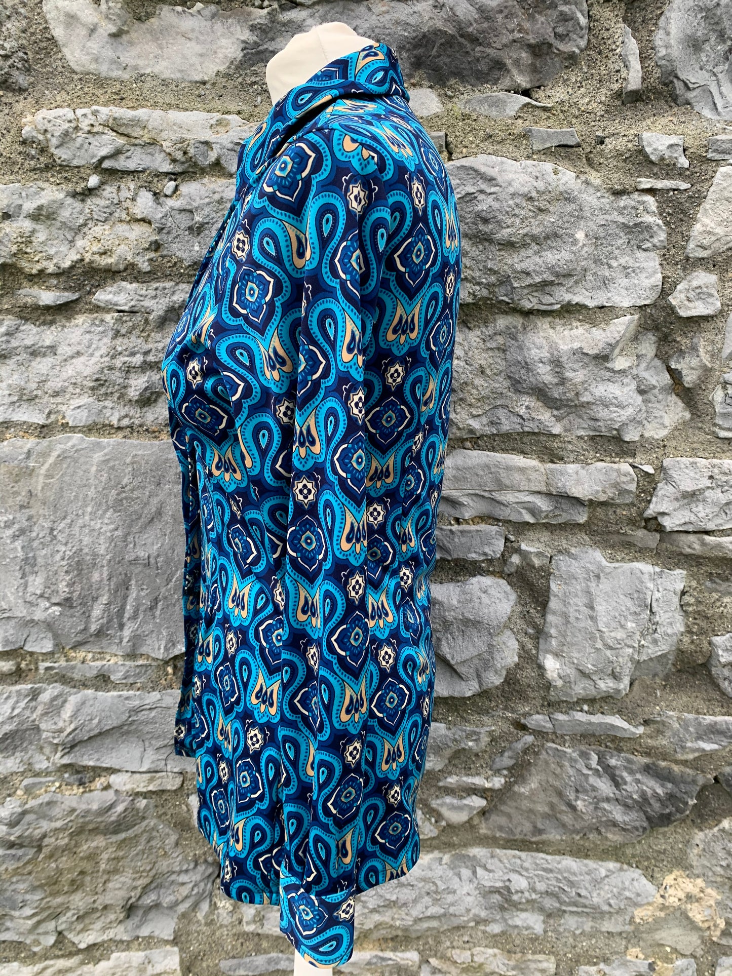 70s blue shirt uk 8-10