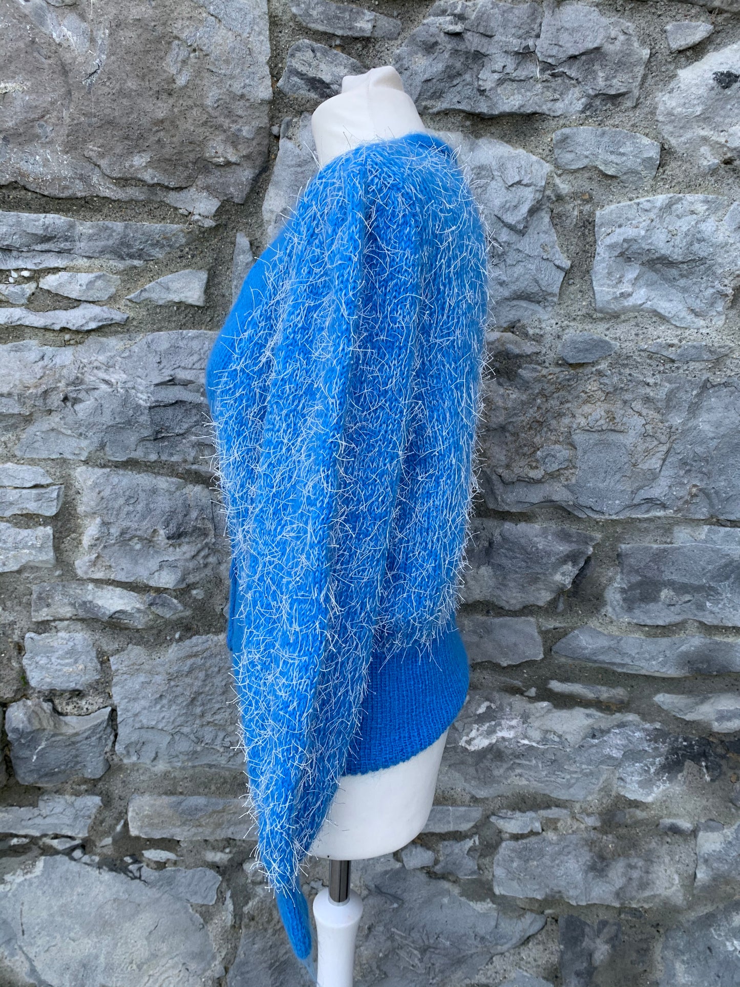 Blue hairy cardigan u k10