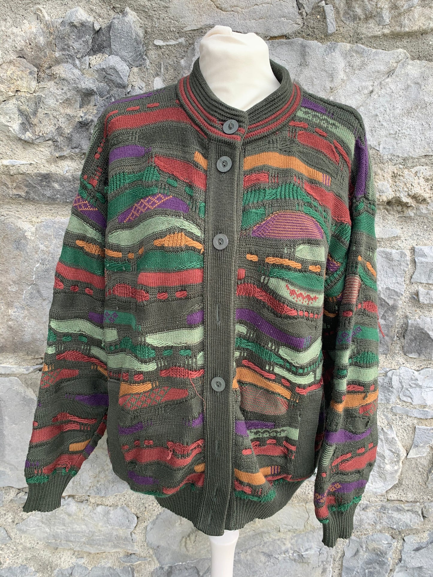 Oscar Haug 80s green cardigan uk 14-16