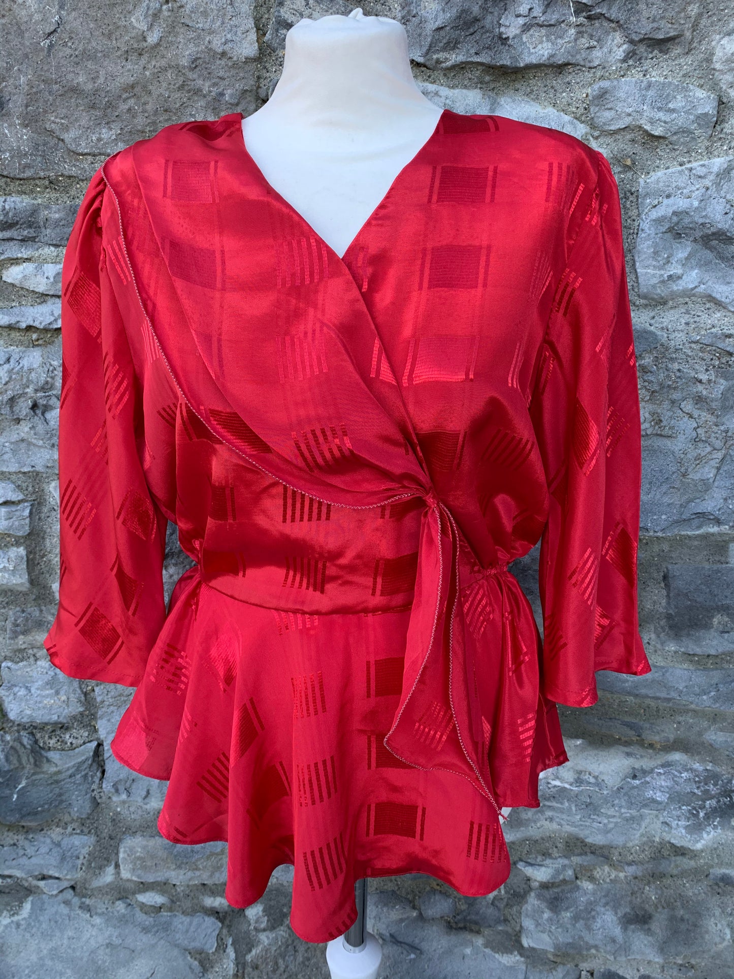 LouLou 80s red blouse uk 10-12