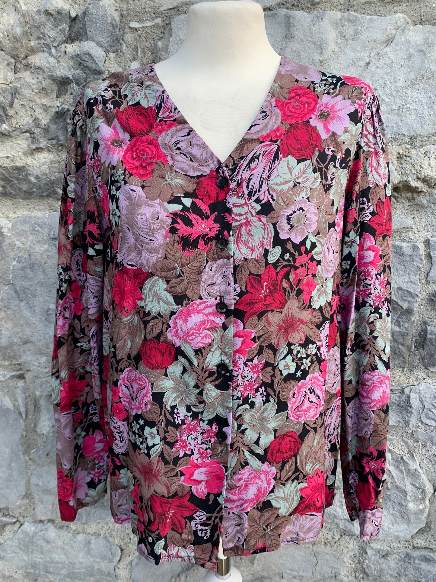 Pink&purple floral blouse uk 12