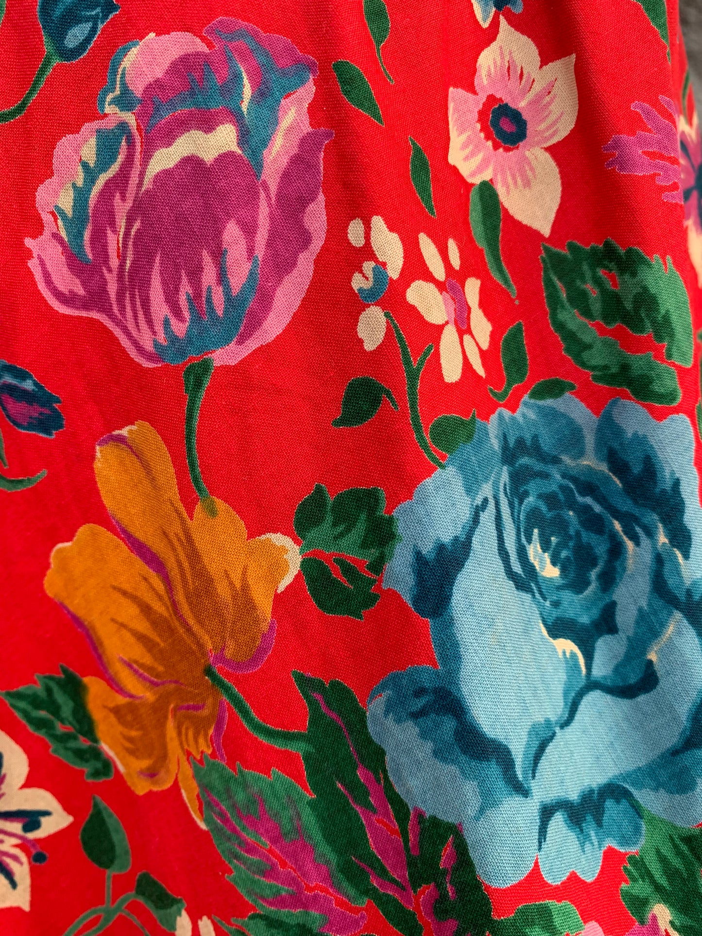 80s floral full skirt uk 8
