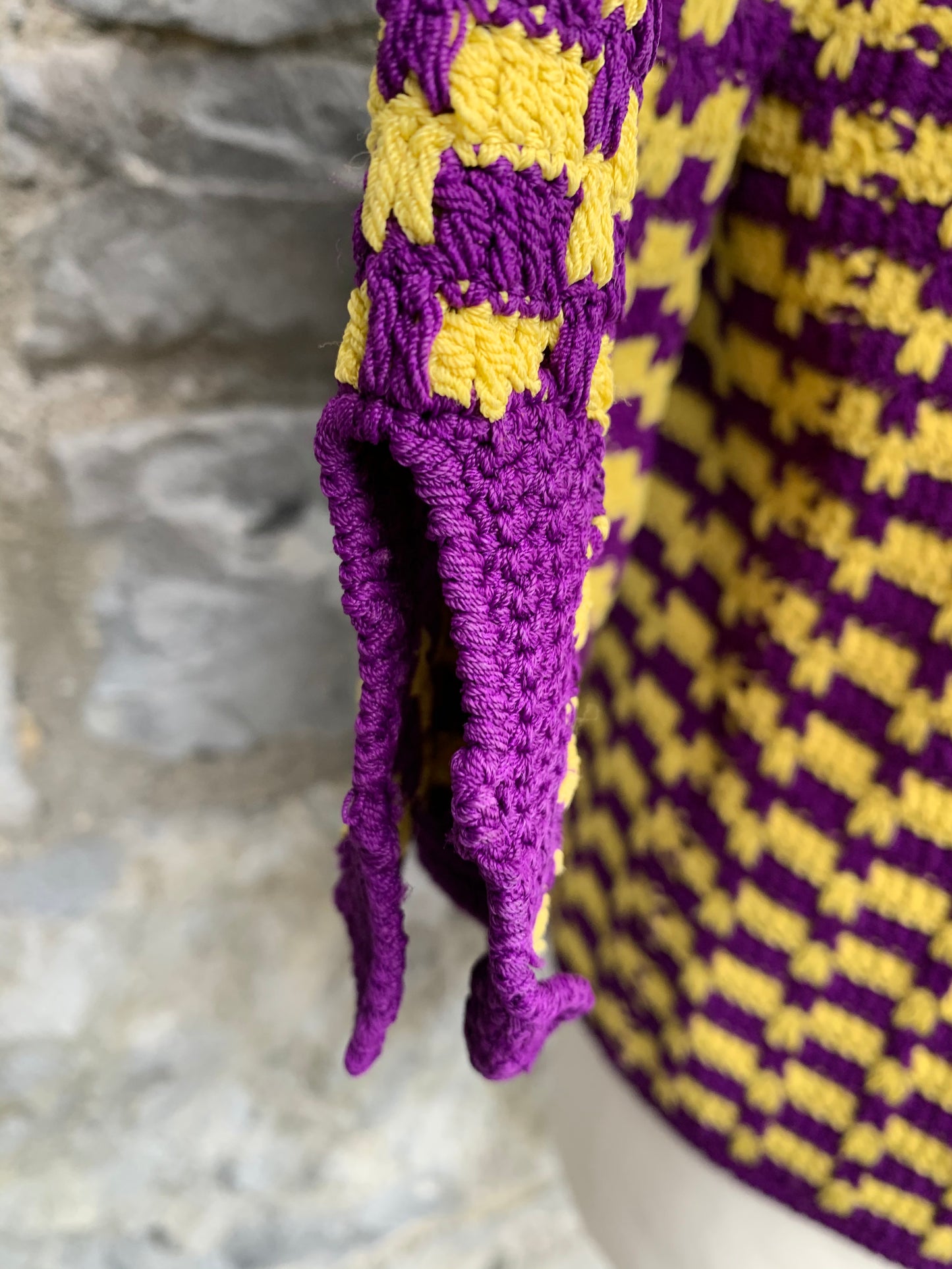 Purple&yellow cardigan uk 12