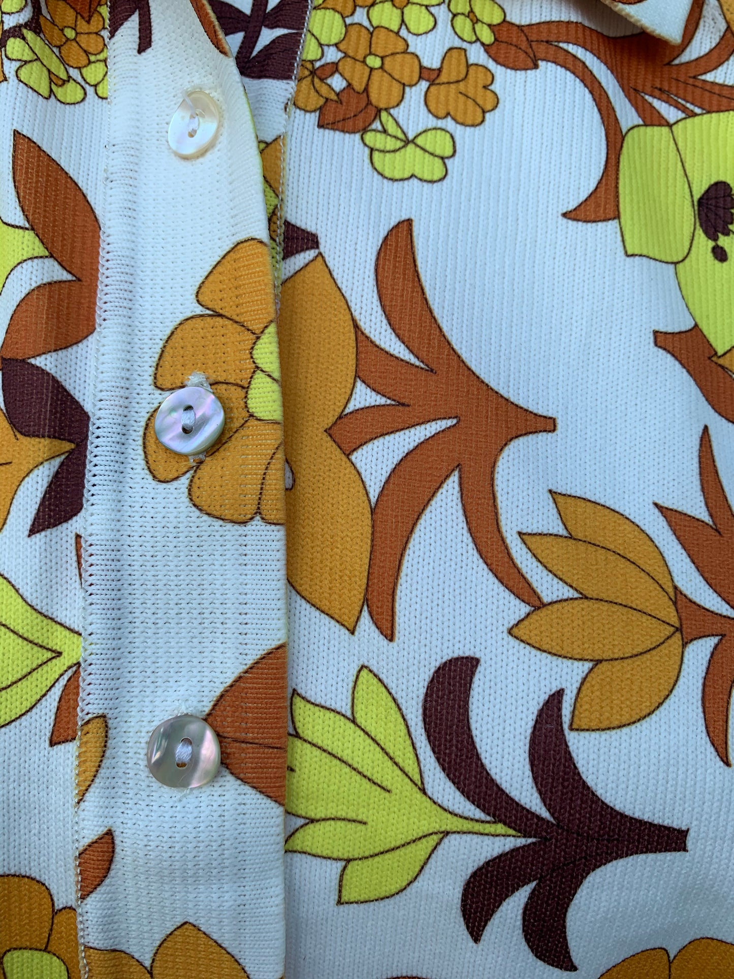 Tricofina 70s yellow flowers top uk 10-12