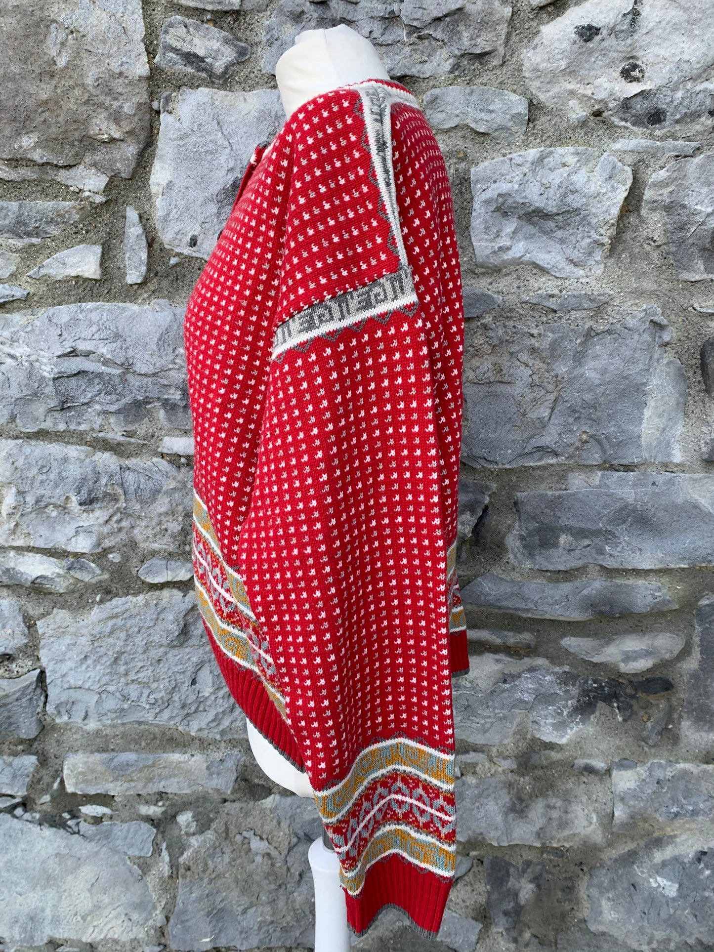 Red Norwegian cardigan uk 14