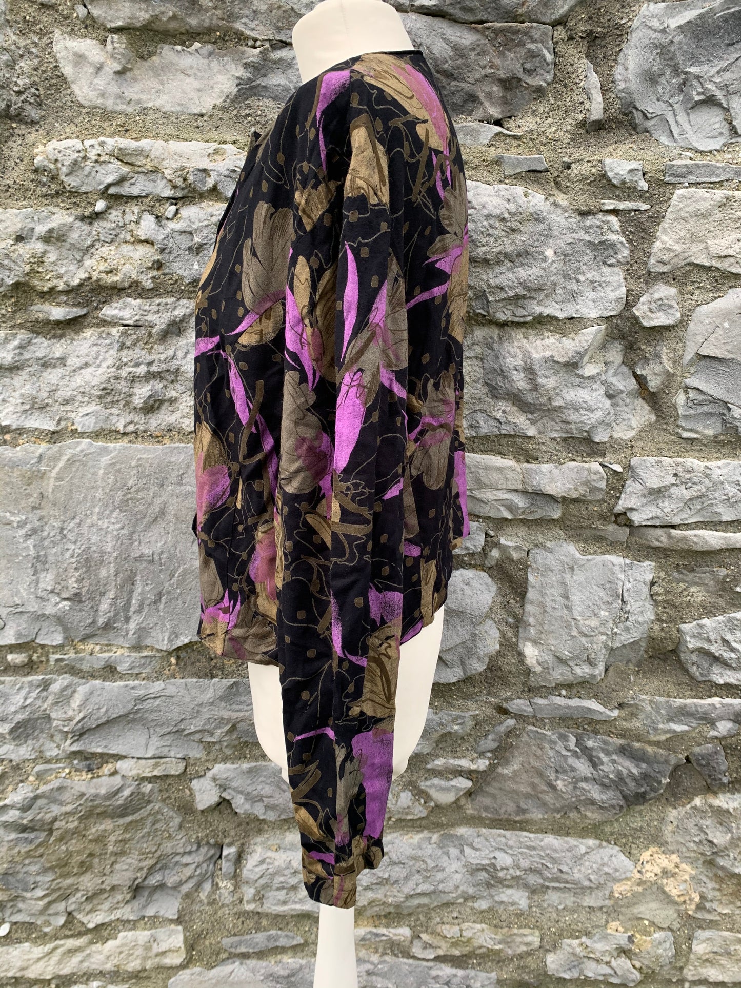 Floral black top uk 14