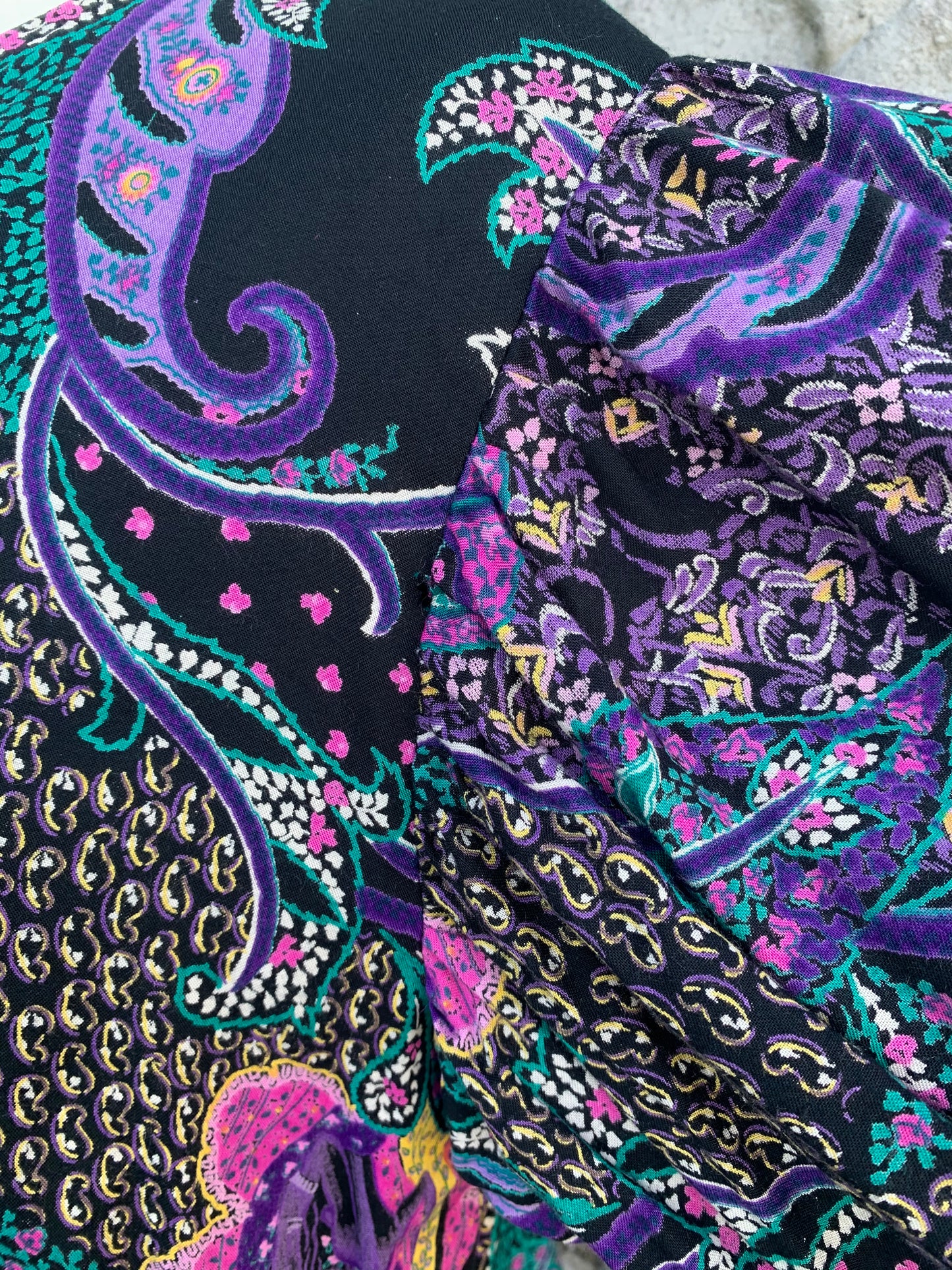 80s abstract purple blouse uk 14