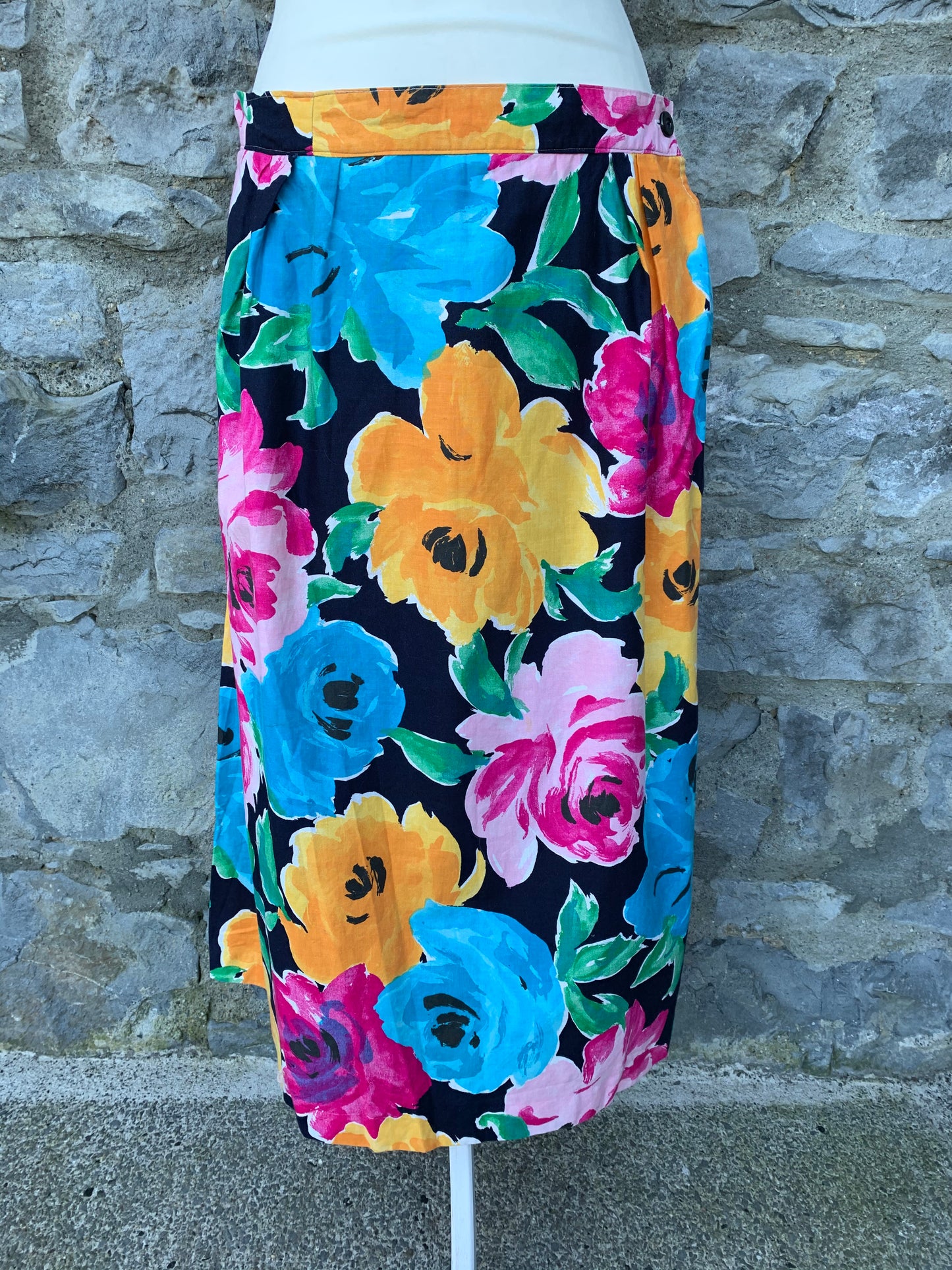 90s big flowers handmade skirt uk 14