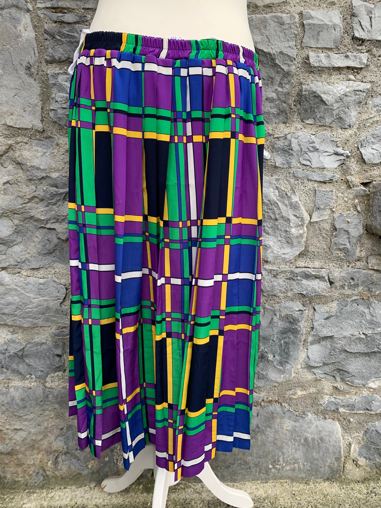 80s colourful pleated skirt uk 14-16